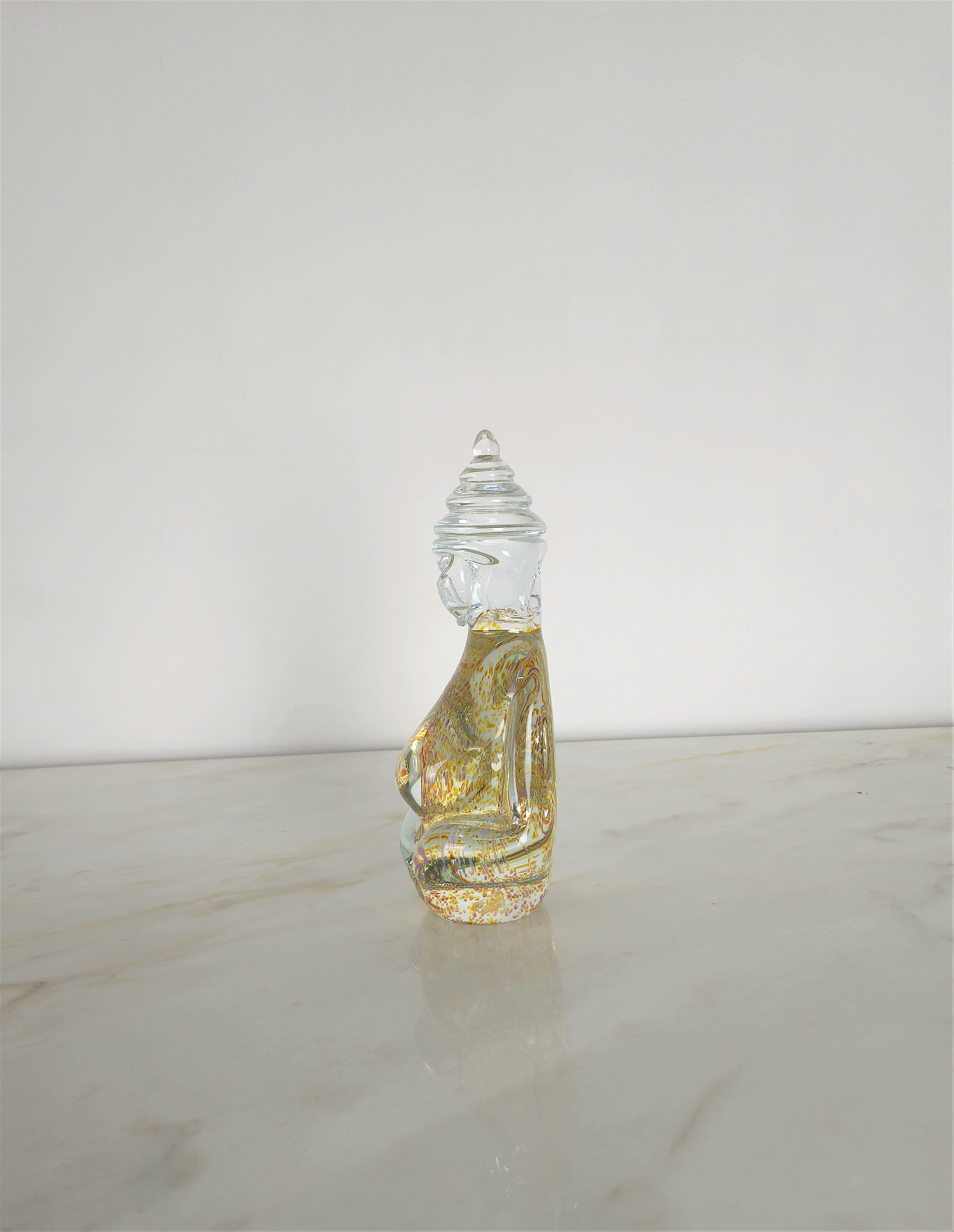 Decorative Object Sculpture Murano Glass Buddha Midcentury Italian Design 1970s For Sale 2