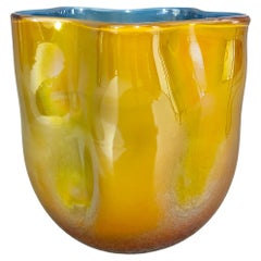 Retro Decorative Object Vase Ambra Murano Glass Midcentury Design Italy 1970s