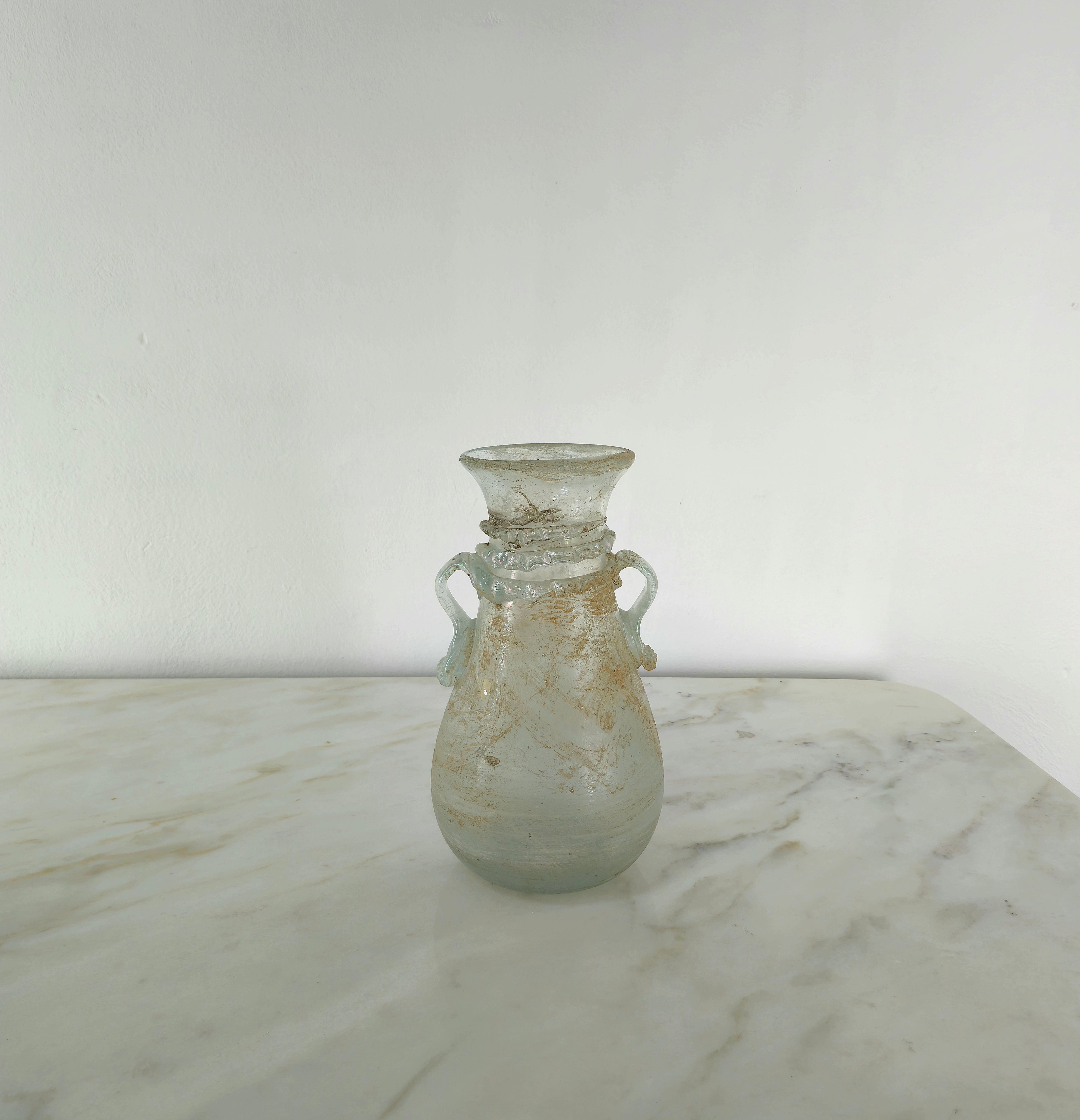 Dekoratives Objekt Vase zugeschrieben Seguso Murano Glas Scavo Mitte der 1960er Jahre im Angebot 3