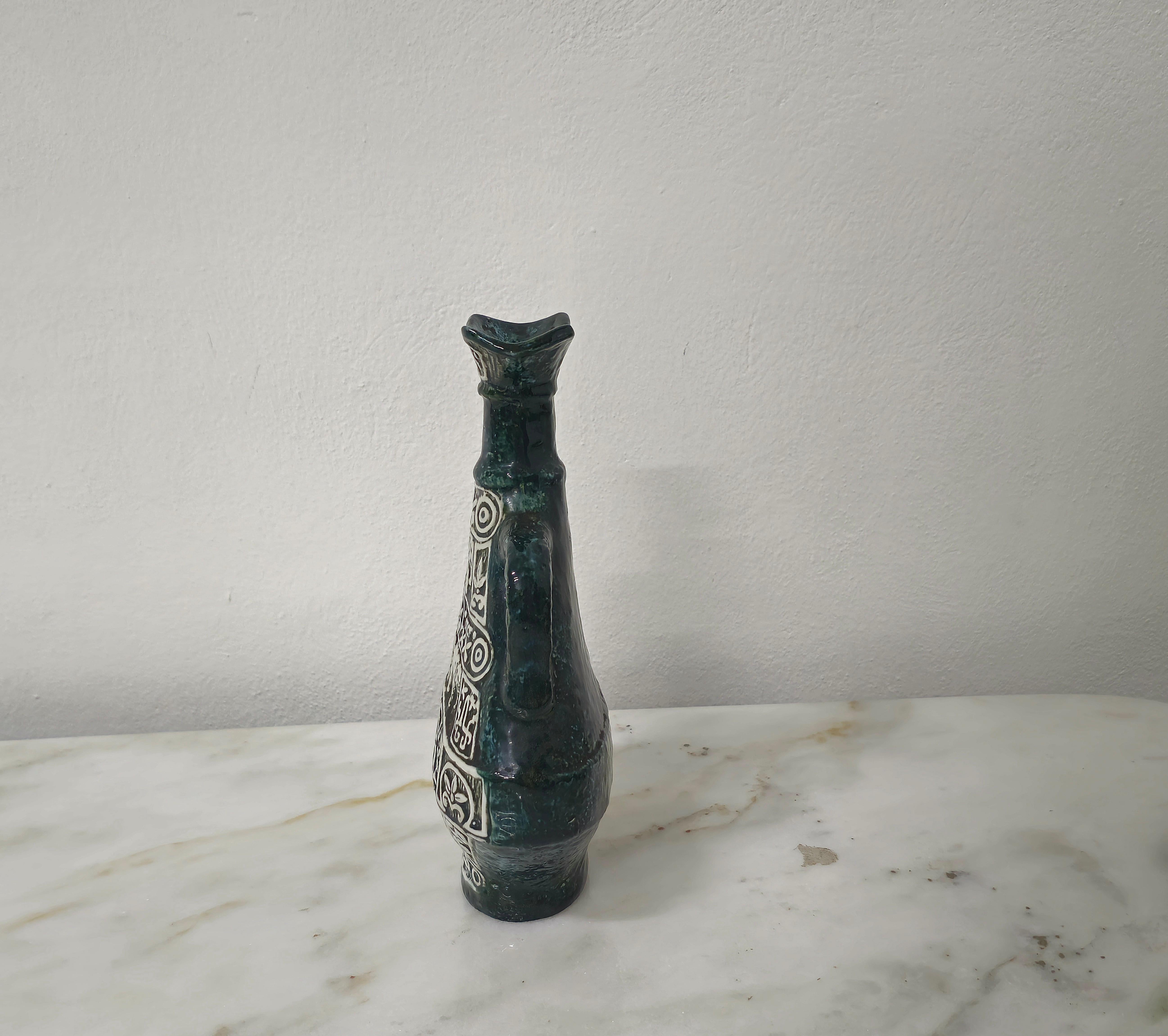 20th Century Decorative Object Vase Ceramic Enamelled Fratelli Marchi Midcentury Italy 1950s