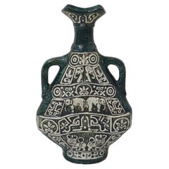 Decorative Object Vase Ceramic Enamelled Fratelli Marchi Midcentury Italy 1950s