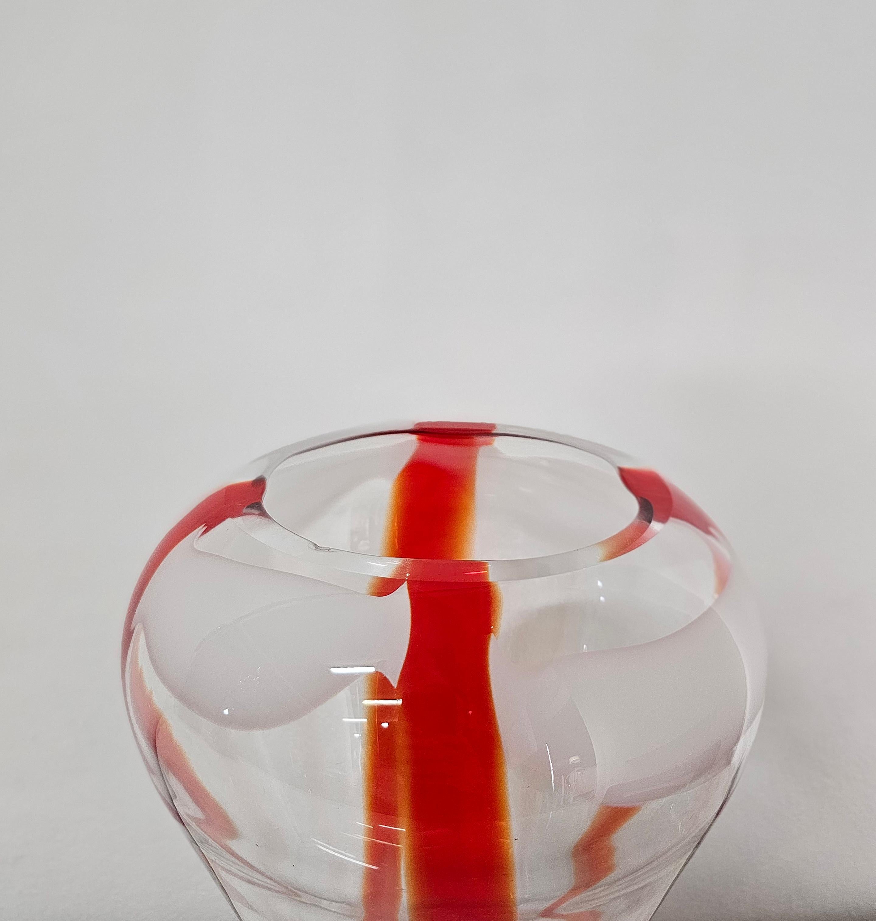 Decorative Object Vase Guzzini Murano Glass Midcentury Italian Design 1970s For Sale 6