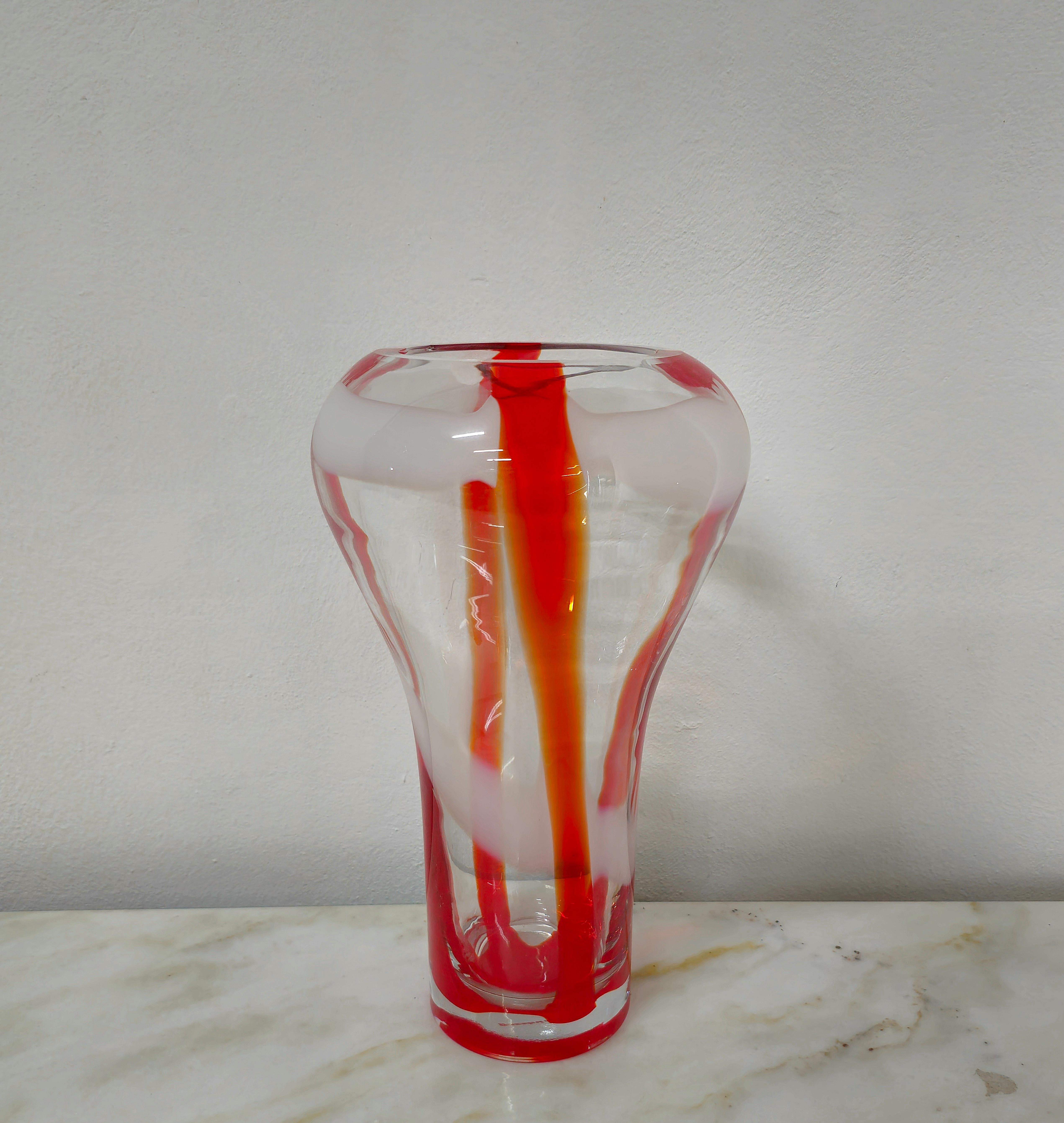 Mid-Century Modern Decorative Object Vase Guzzini Murano Glass Midcentury Italian Design 1970s For Sale