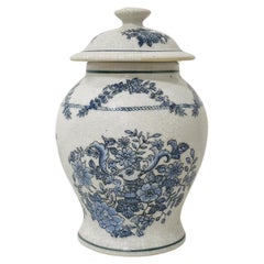 Vintage Decorative Object Vase Lid Porcelain Hand Painted Midcentury Modern Italy 1960s