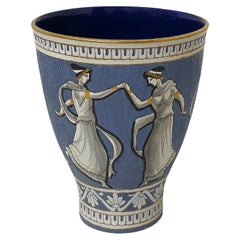 Vintage Decorative Object Vase Majolica Decorated Deruta Midcentury Italian Design 1950s