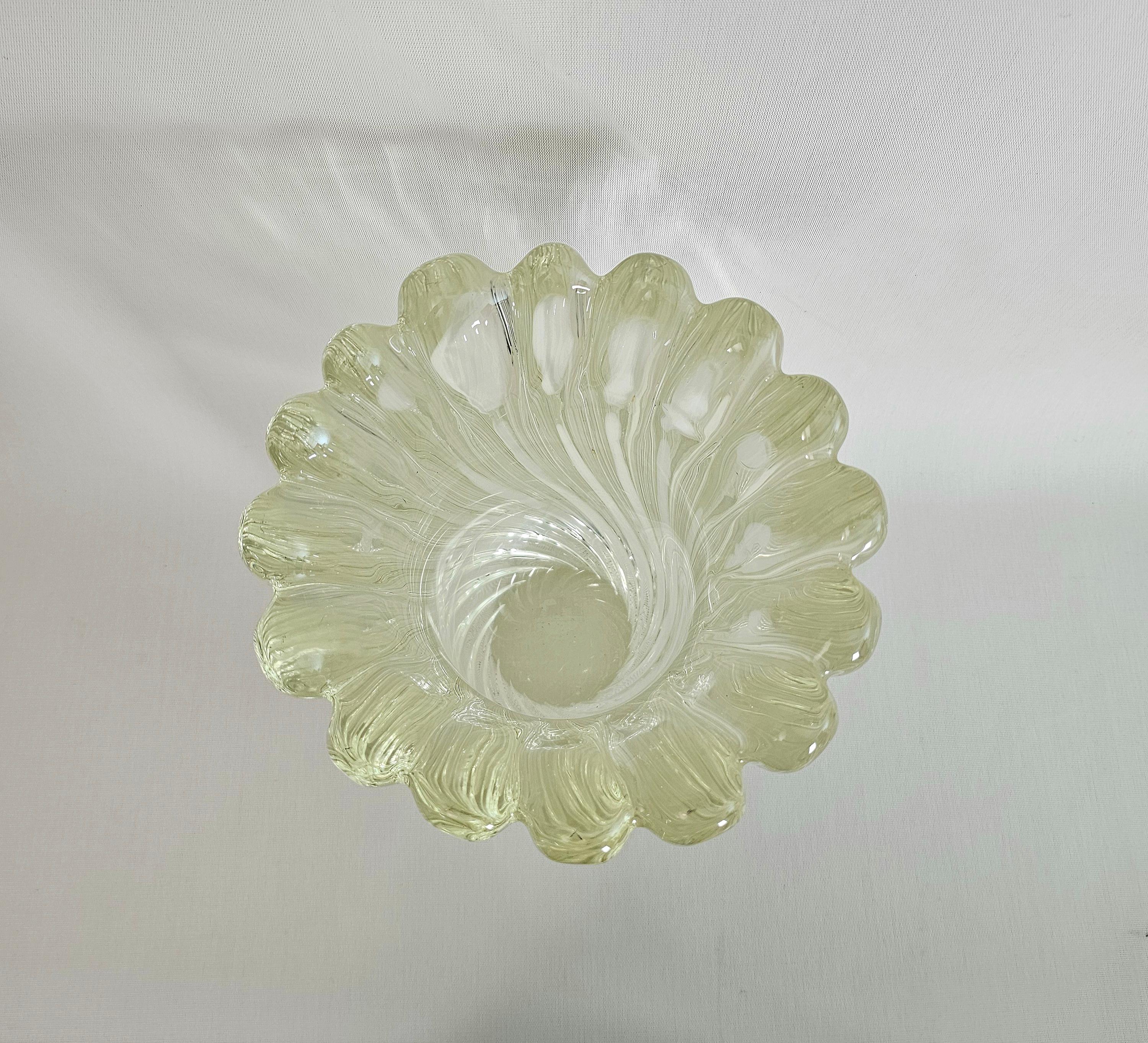 Decorative Object Vase Seguso Vetri d'Arte Albarelli Murano Glass Midcentury 60s For Sale 1