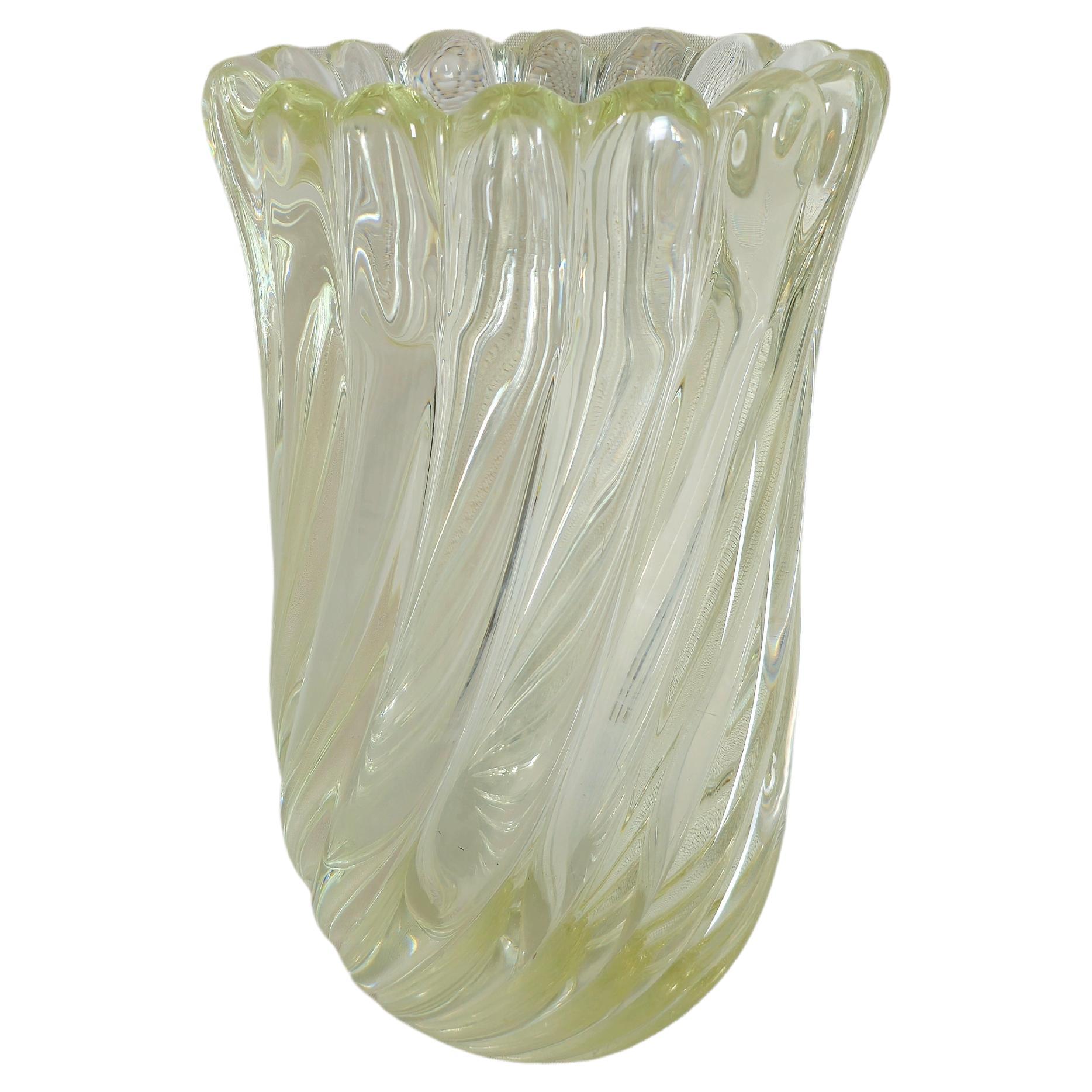 Decorative Object Vase Seguso Vetri d'Arte Albarelli Murano Glass Midcentury 60s For Sale