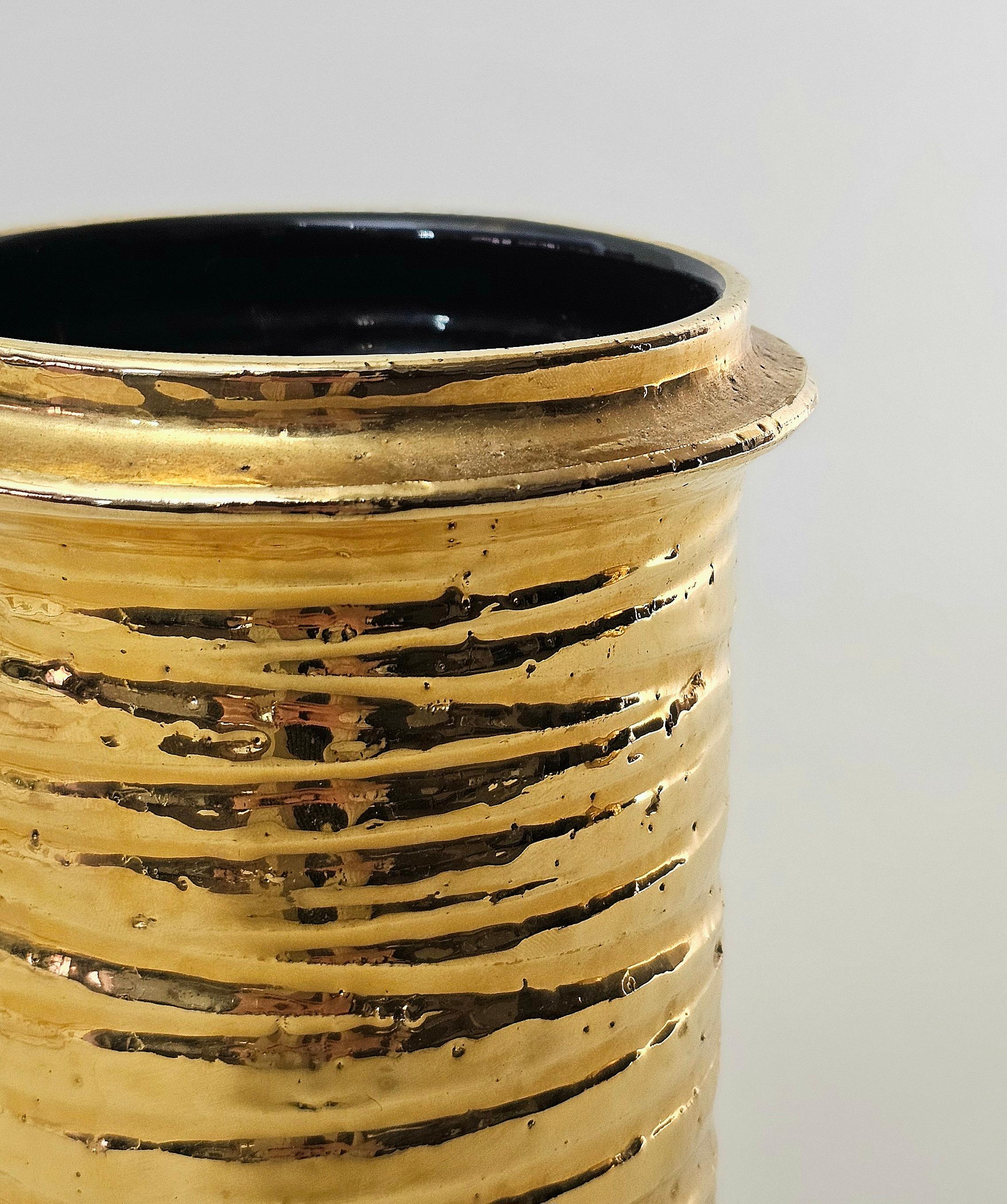 Enameled Decorative Object Vase Vide-Poche Ceramic Style of Barbi G. Crespi 60s Set Of 2 For Sale