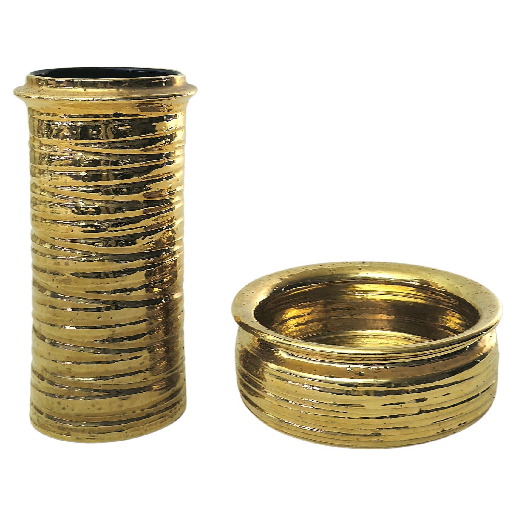 Mid-Century Modern Objects for Objects Vase Vide-Poche Ceramic Italy 60s Set Of 2 en vente