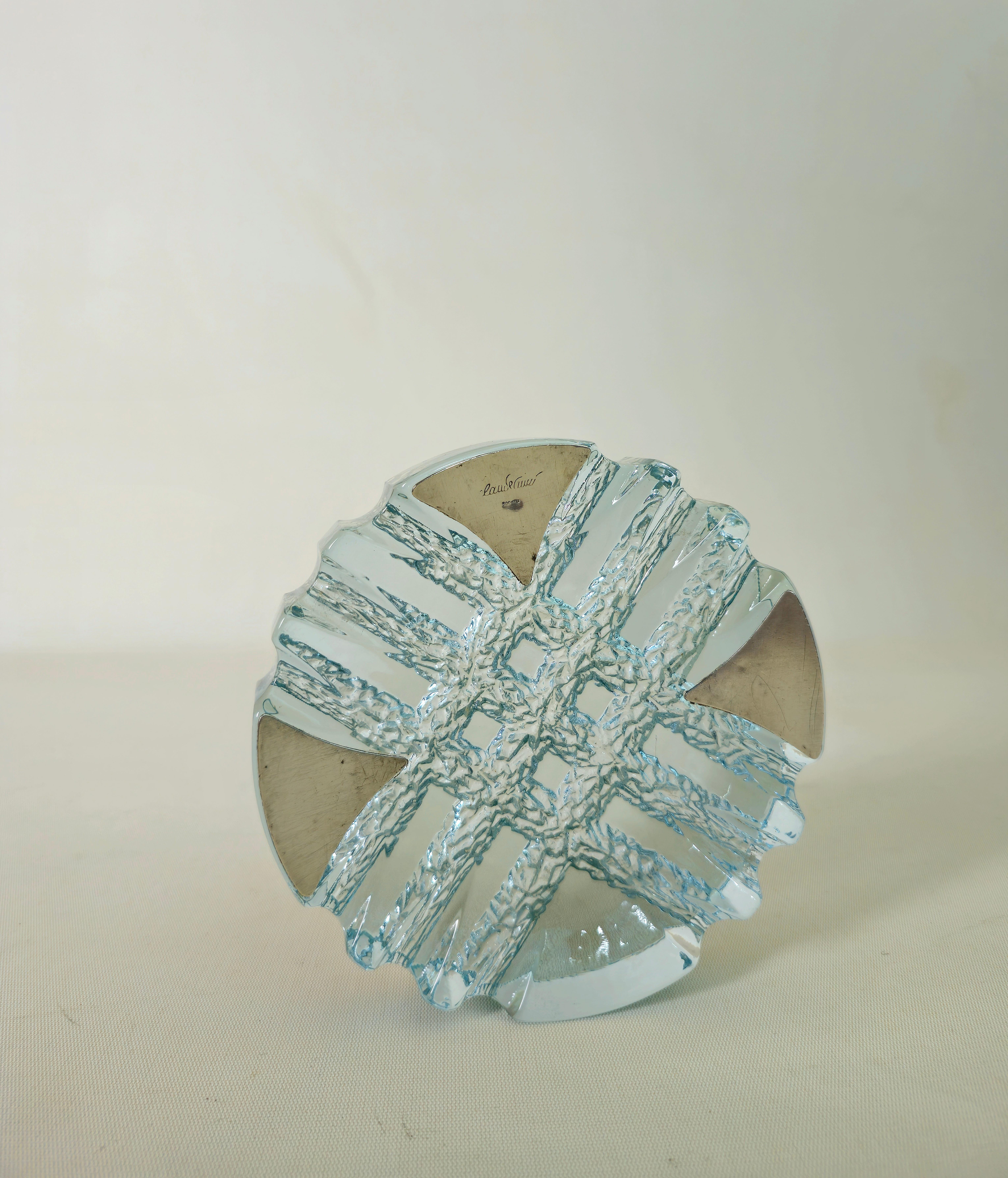 Objeto decorativo Vide-Poche Cenicero Cristal y plata 800 Midcentury Modern Años 60 en venta 1