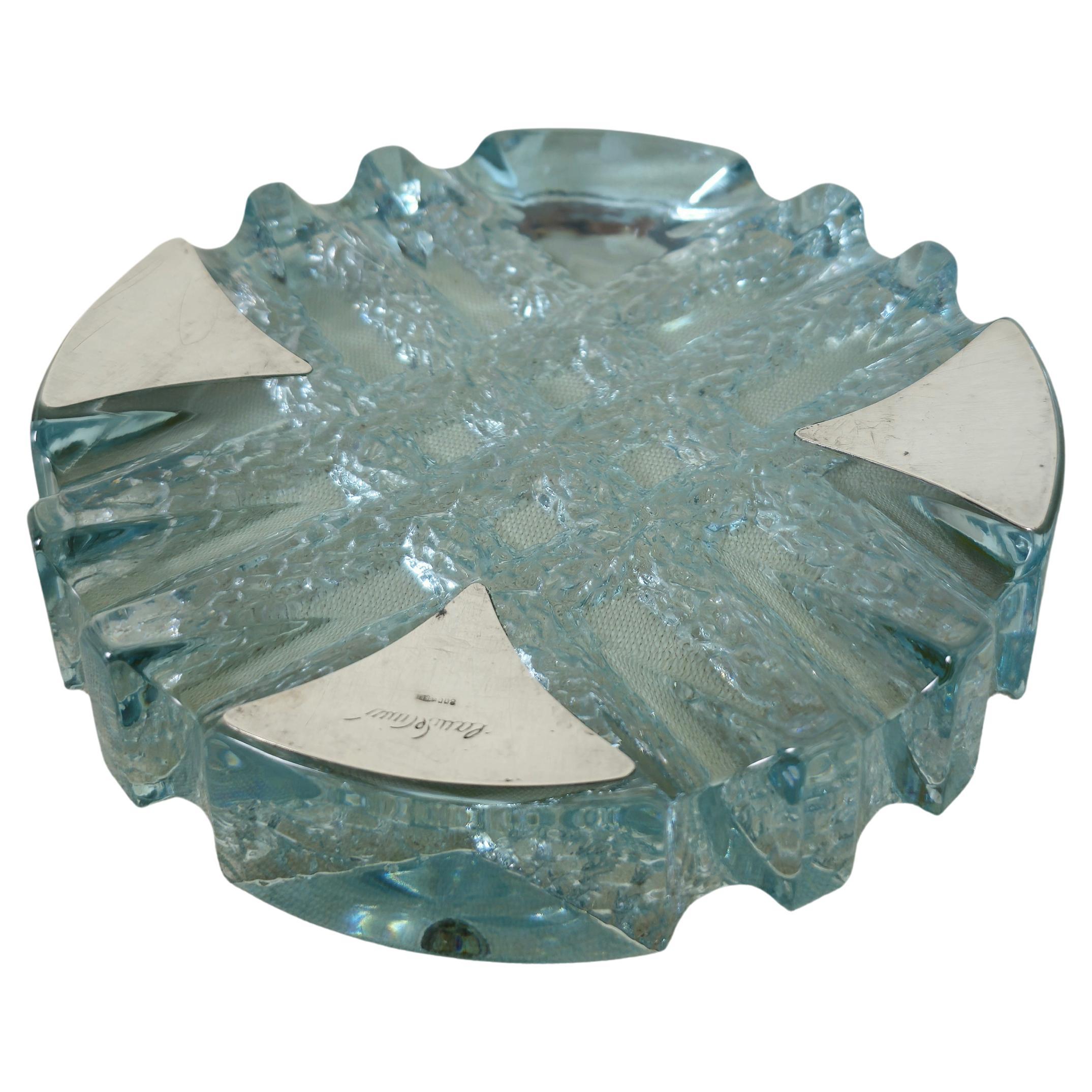 Objeto decorativo Vide-Poche Cenicero Cristal y plata 800 Midcentury Modern Años 60