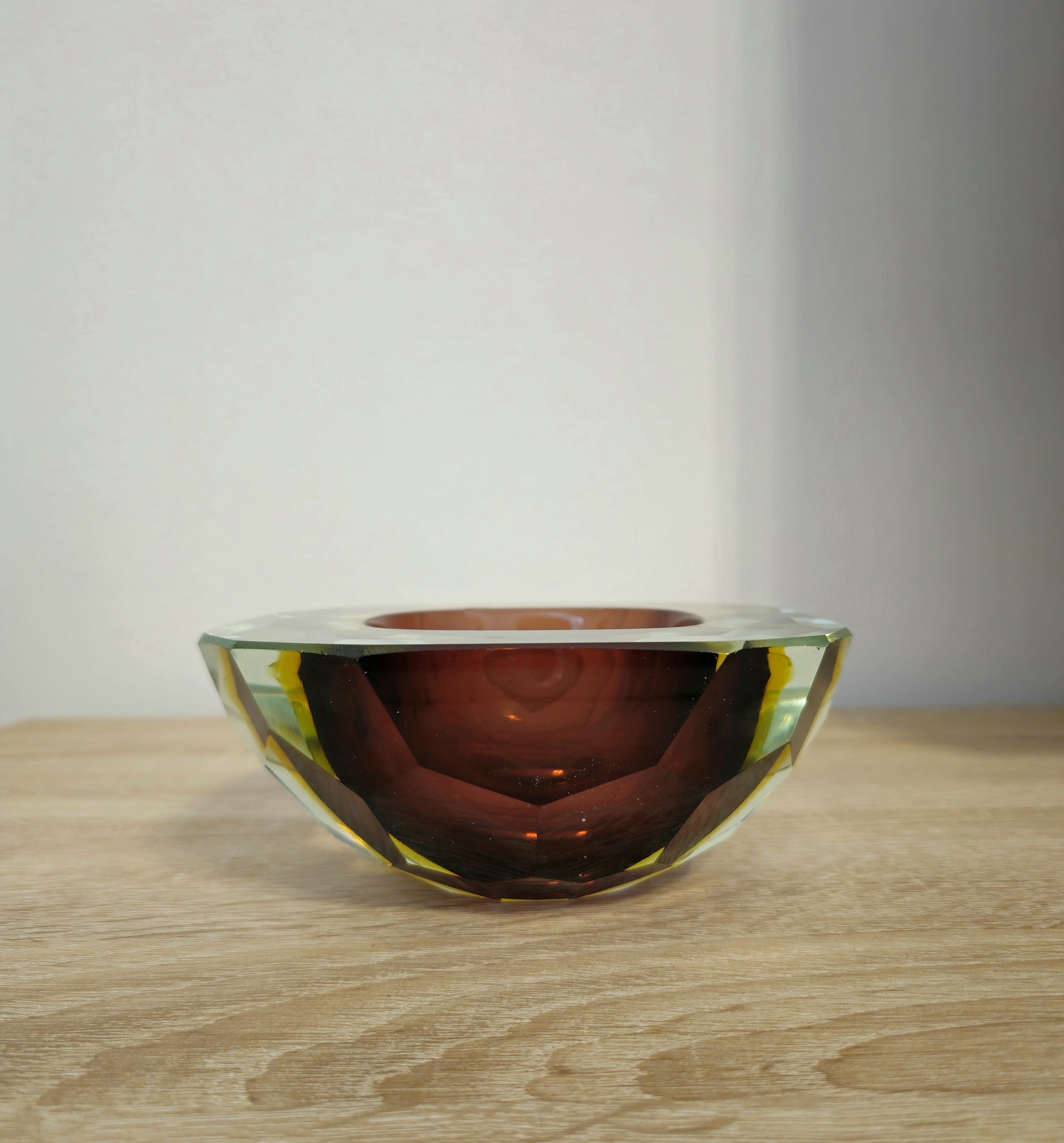 Decorative Object Vide-Poche Bowl Flavio Poli Murano Glass Midcentury Italy 1960 In Good Condition For Sale In Palermo, IT