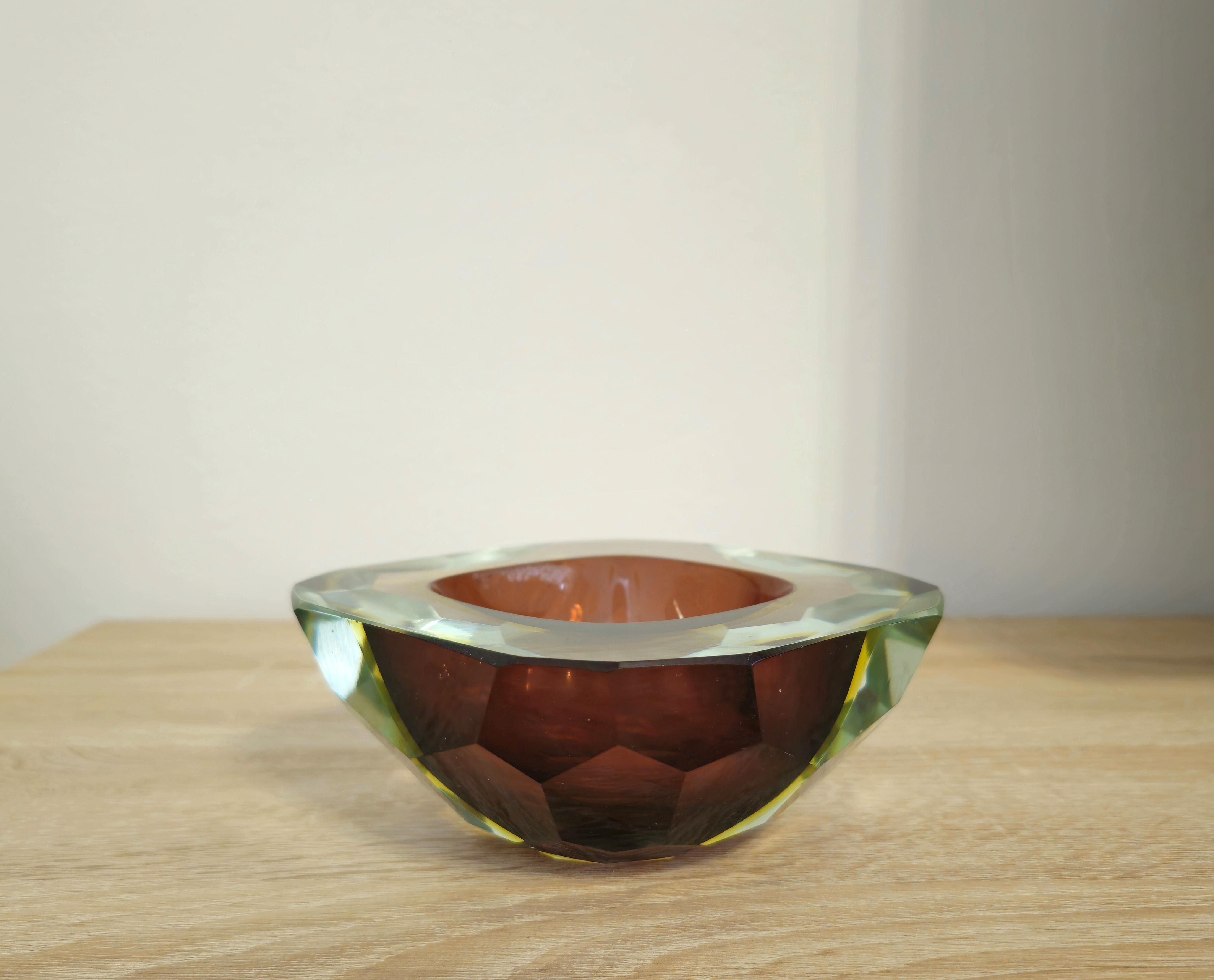 20th Century Decorative Object Vide-Poche Bowl Flavio Poli Murano Glass Midcentury Italy 1960 For Sale