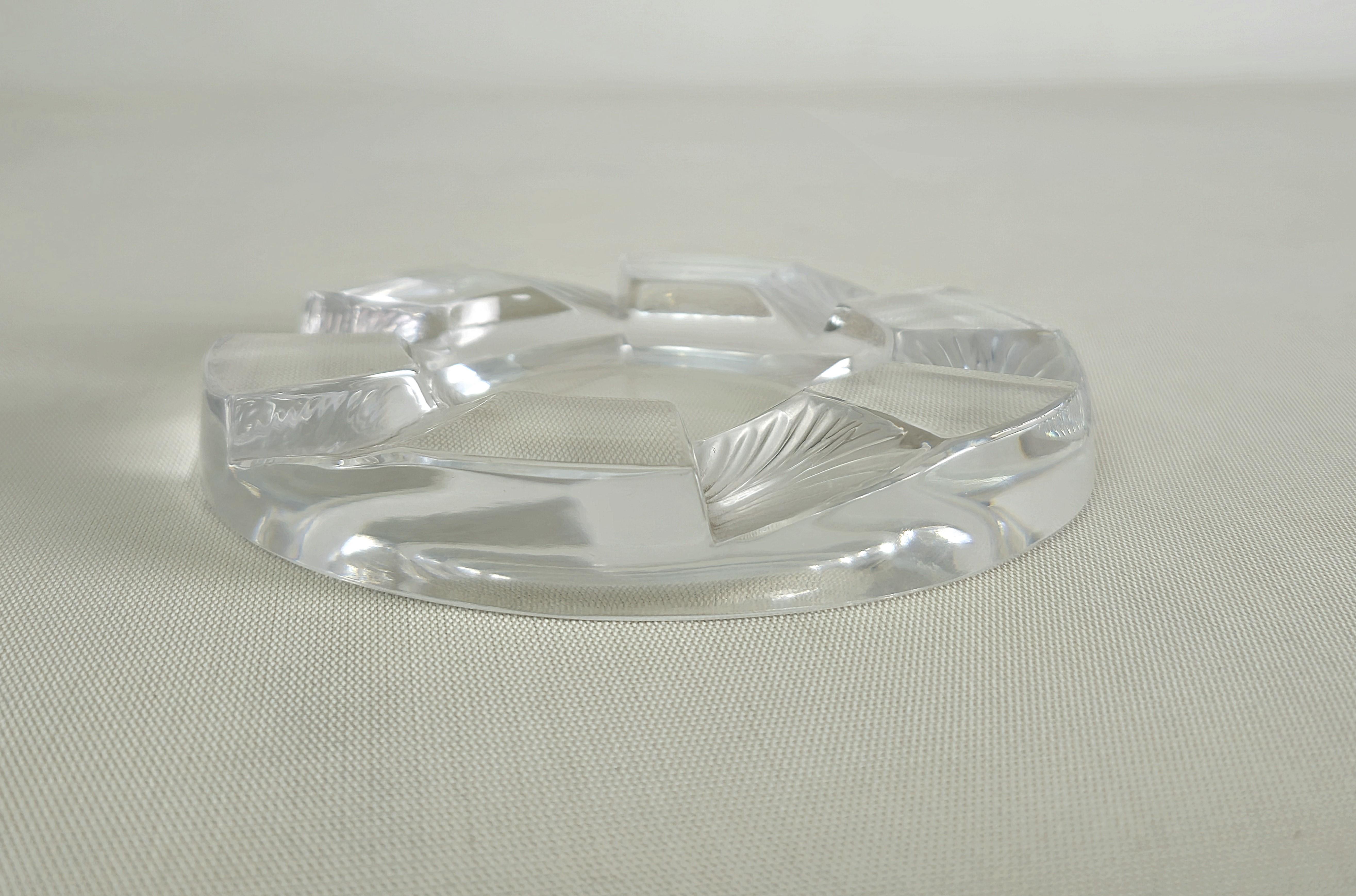 Decorative Object Vide-Poche Crystal Glass Lalique Midcentury Modern France 1960 For Sale 1