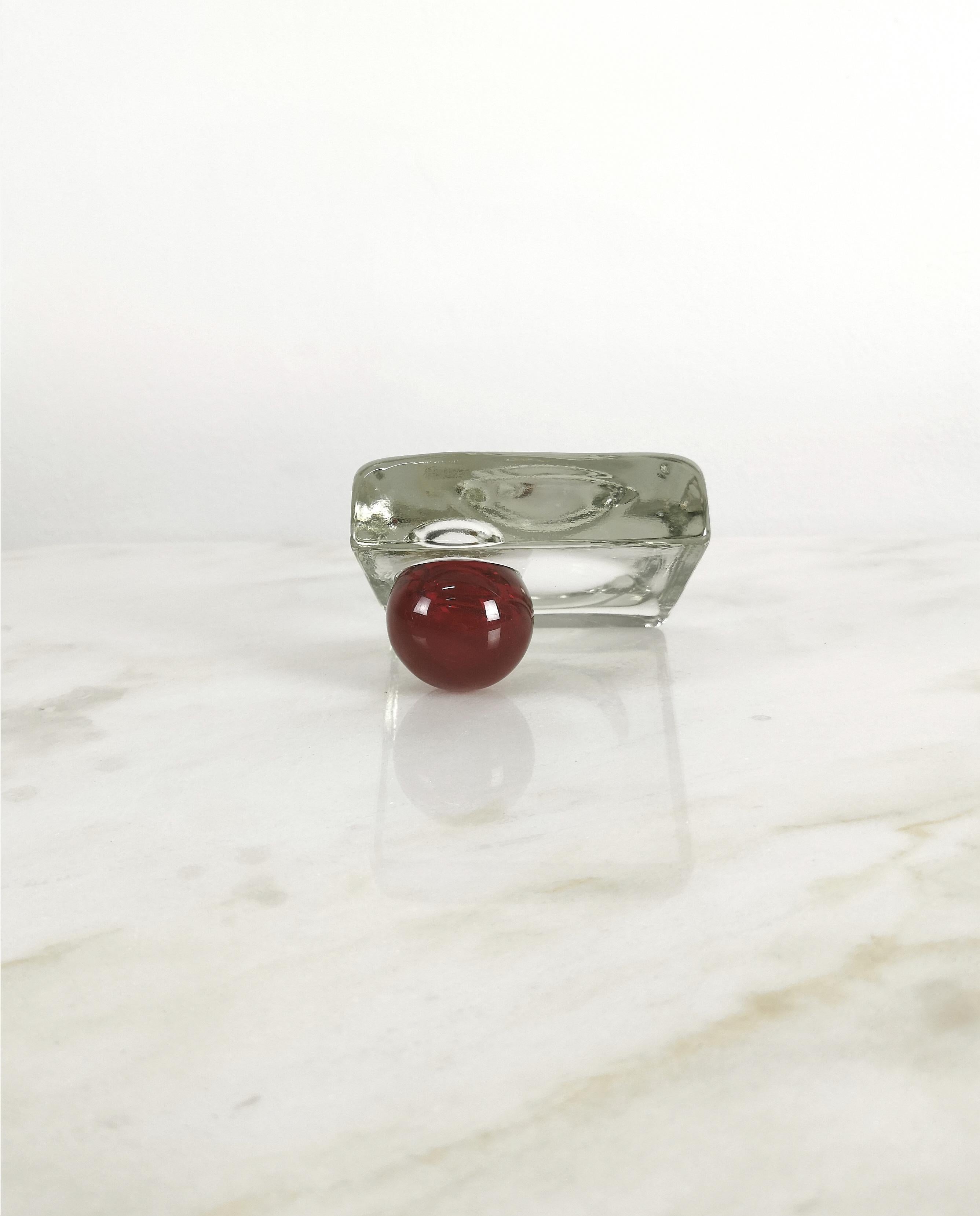 Decorative Object Vide-Poche Murano Glass Barbini Midcentury Italy 1970s In Good Condition For Sale In Palermo, IT