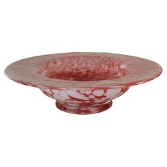 Retro Decorative Object Vide-Poche Murano Glass Red White Fratelli Toso Midcentury 70s