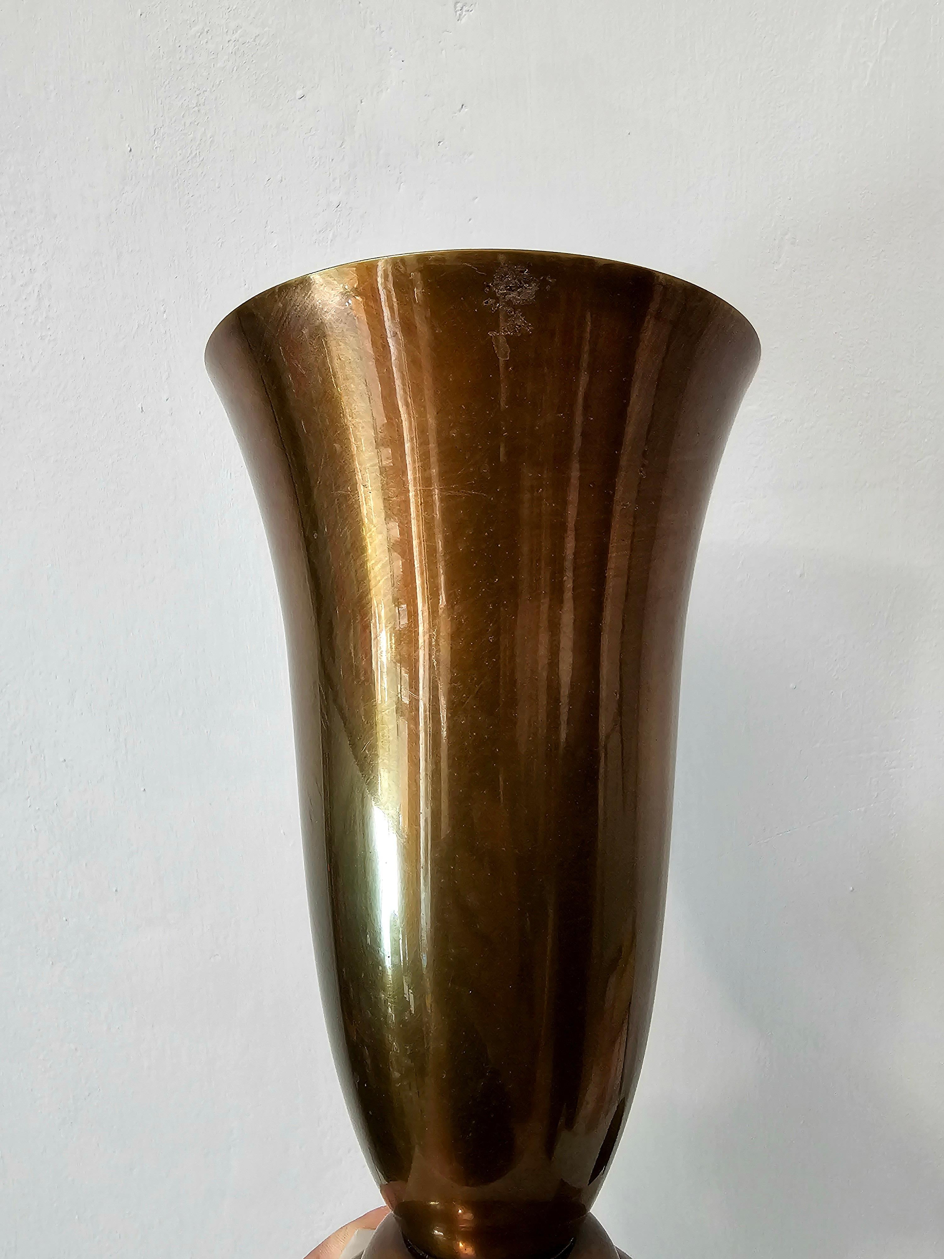 Decorative Objects Vases Aluminum Marble Midcentury Modern Italy 1960s Set of 2 3