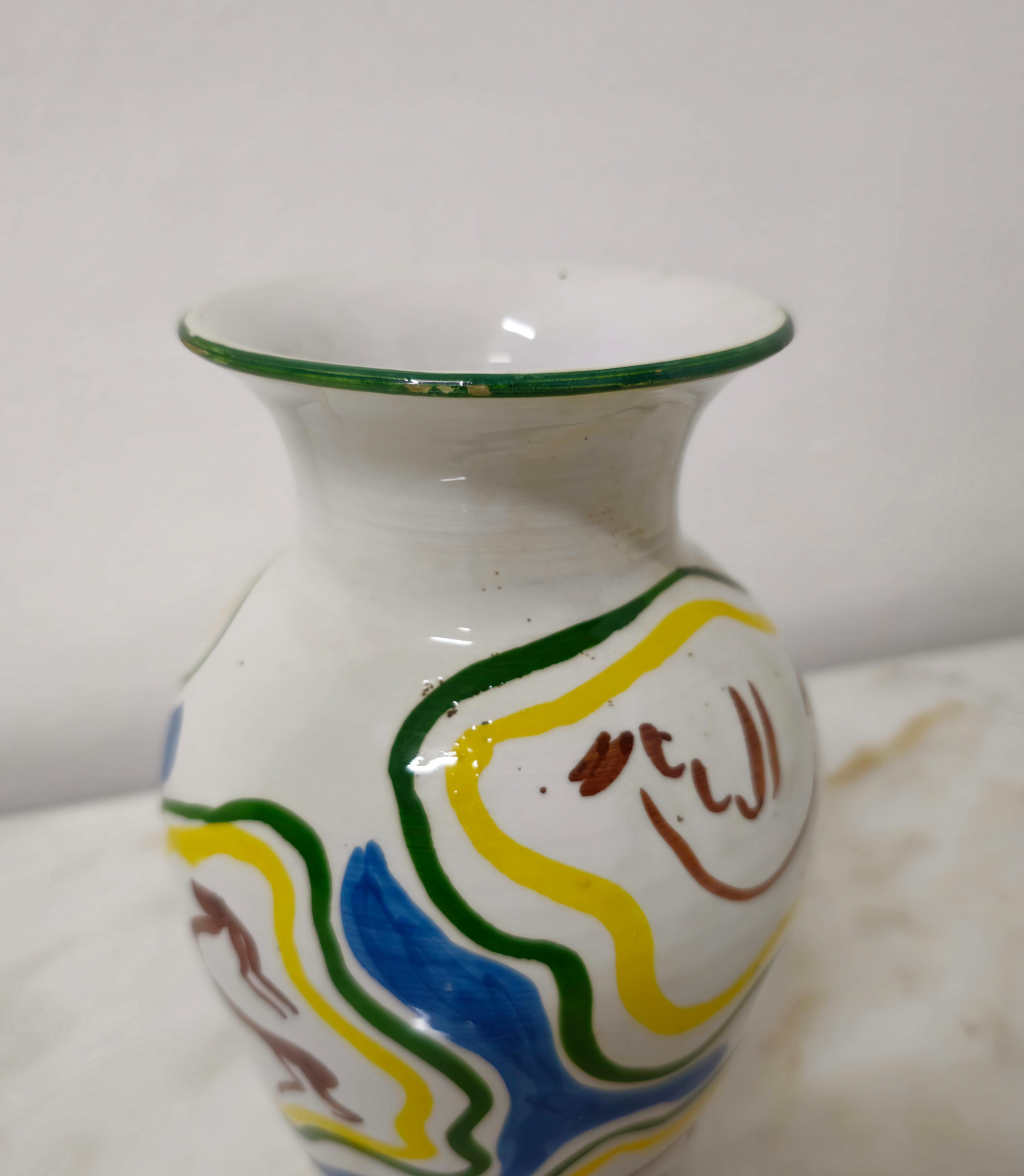 Dekorative Objekte Vasen Keramik emailliert Midcentury Italien 1960er Jahre Satz von 2 im Angebot 5