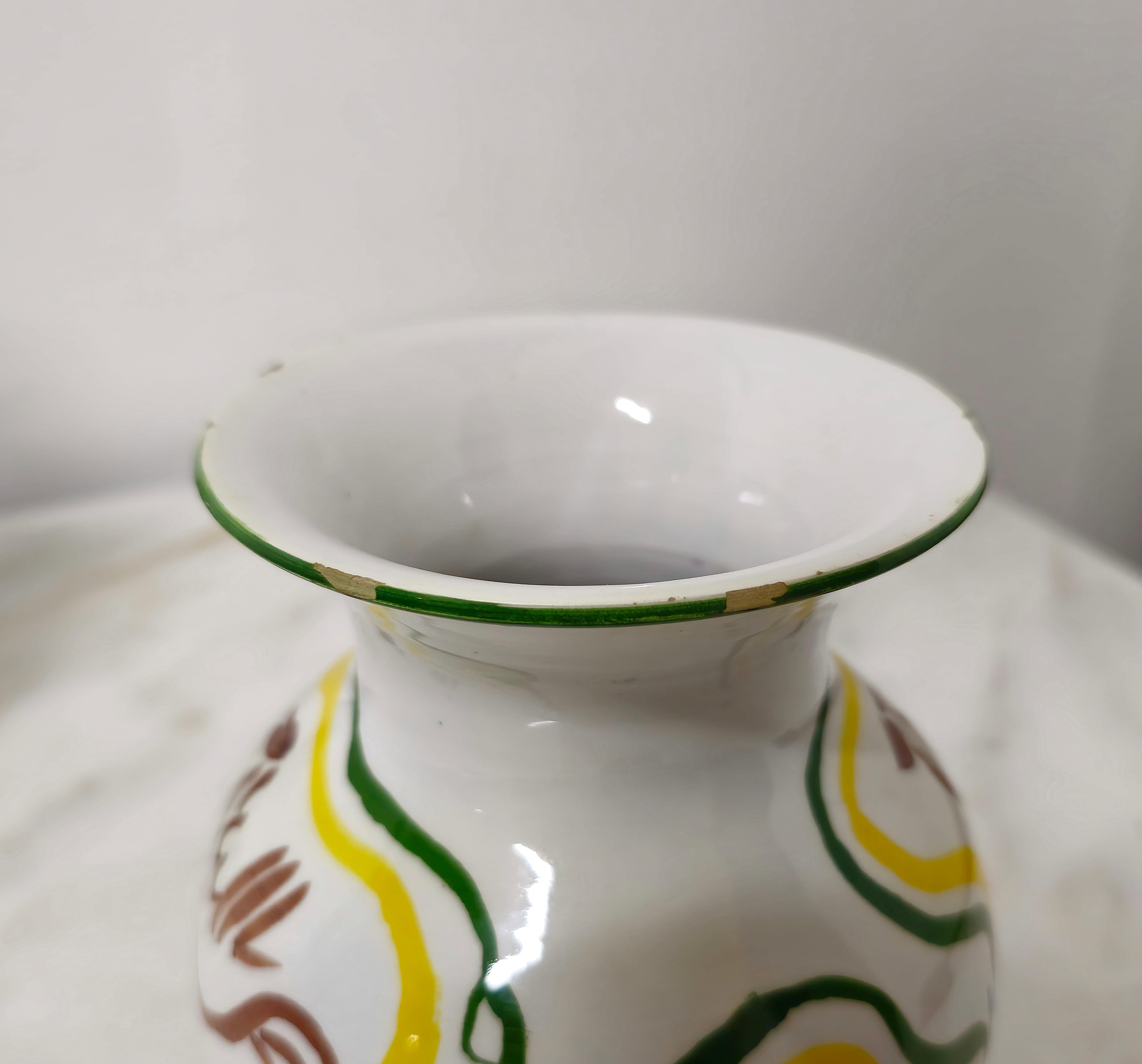 Decorative Objects Vases Ceramic Enamelled Midcentury Italy 1960s Set of 2 For Sale 6