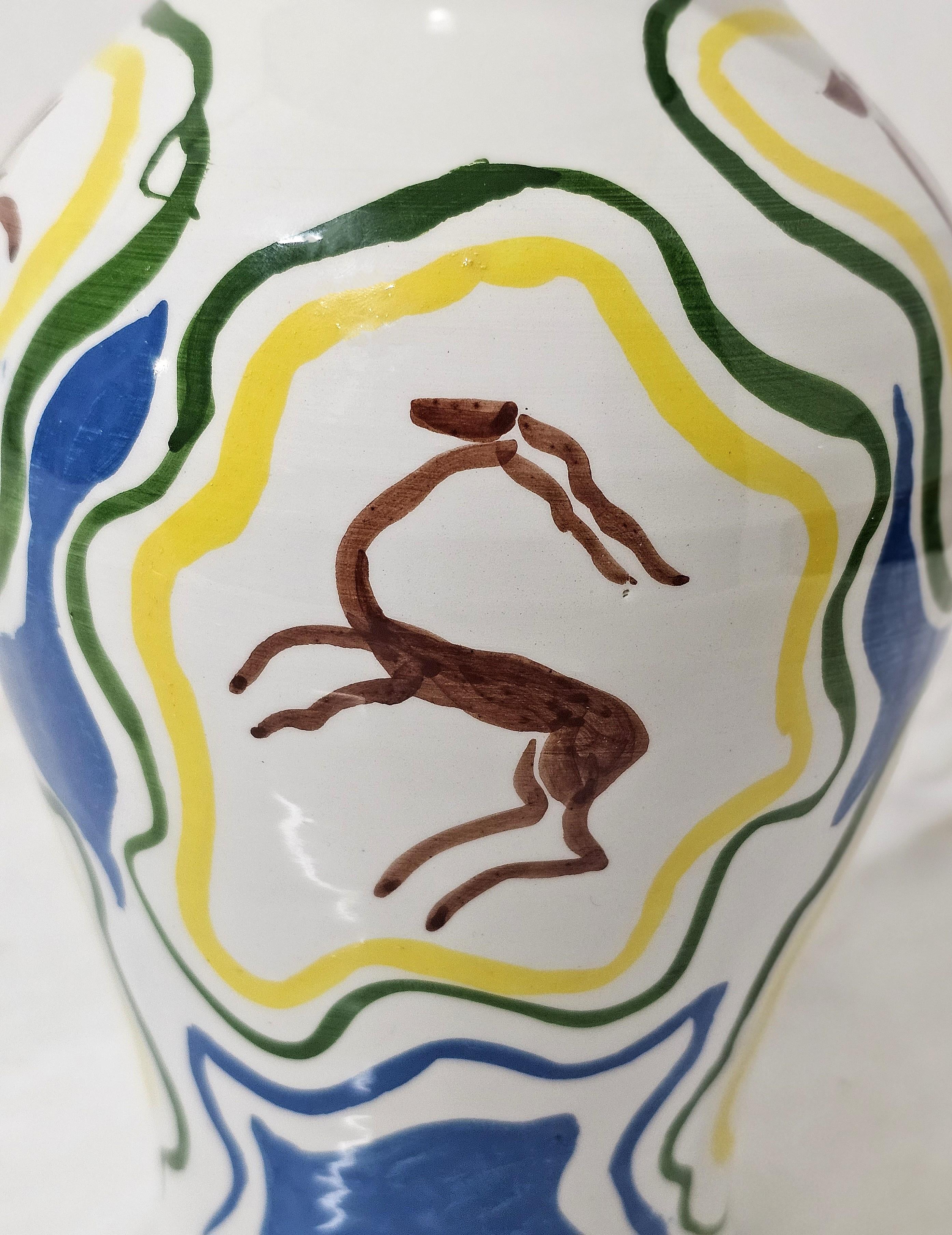 Dekorative Objekte Vasen Keramik emailliert Midcentury Italien 1960er Jahre Satz von 2 (Moderne der Mitte des Jahrhunderts) im Angebot