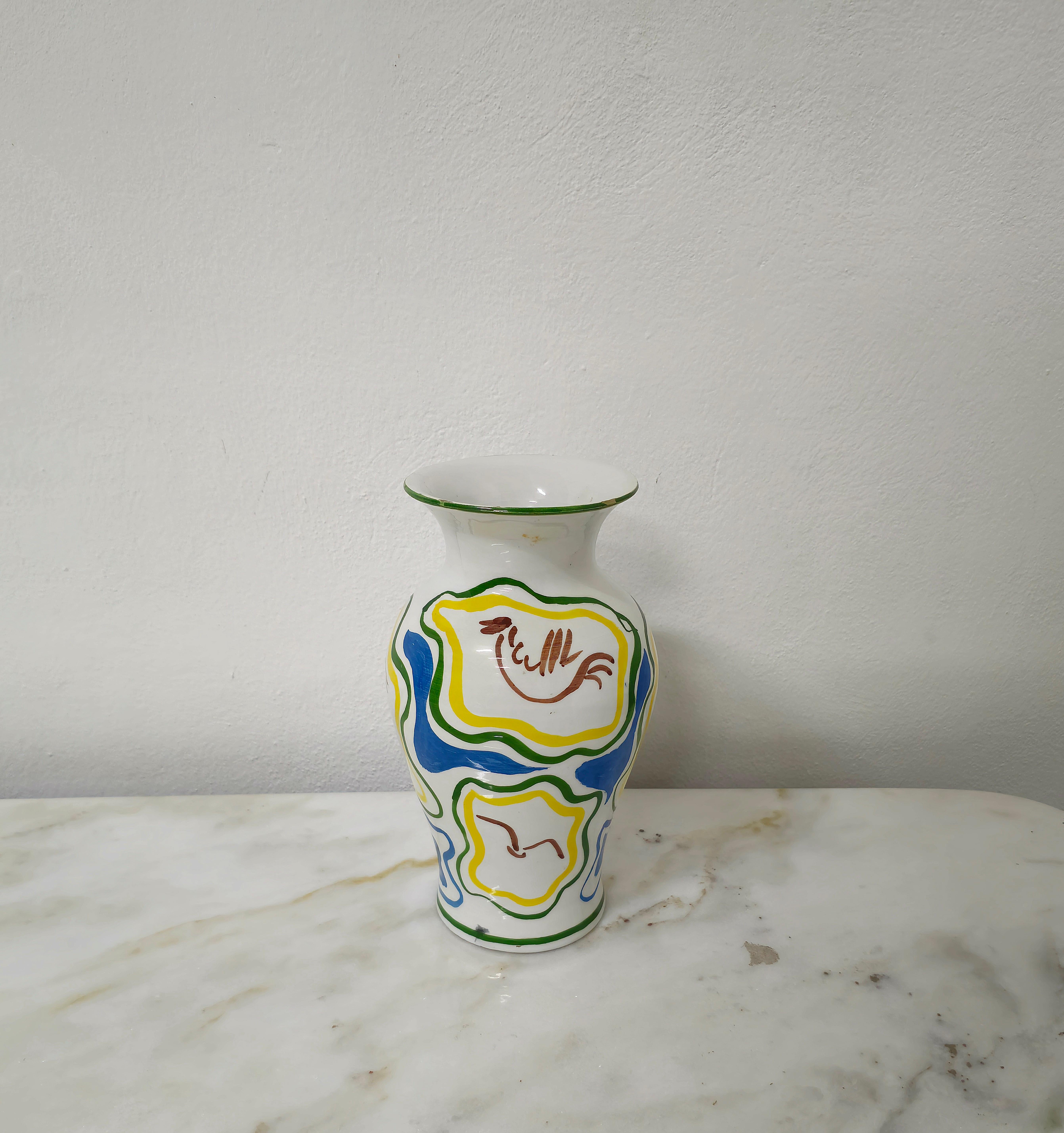 Dekorative Objekte Vasen Keramik emailliert Midcentury Italien 1960er Jahre Satz von 2 im Zustand „Gut“ im Angebot in Palermo, IT