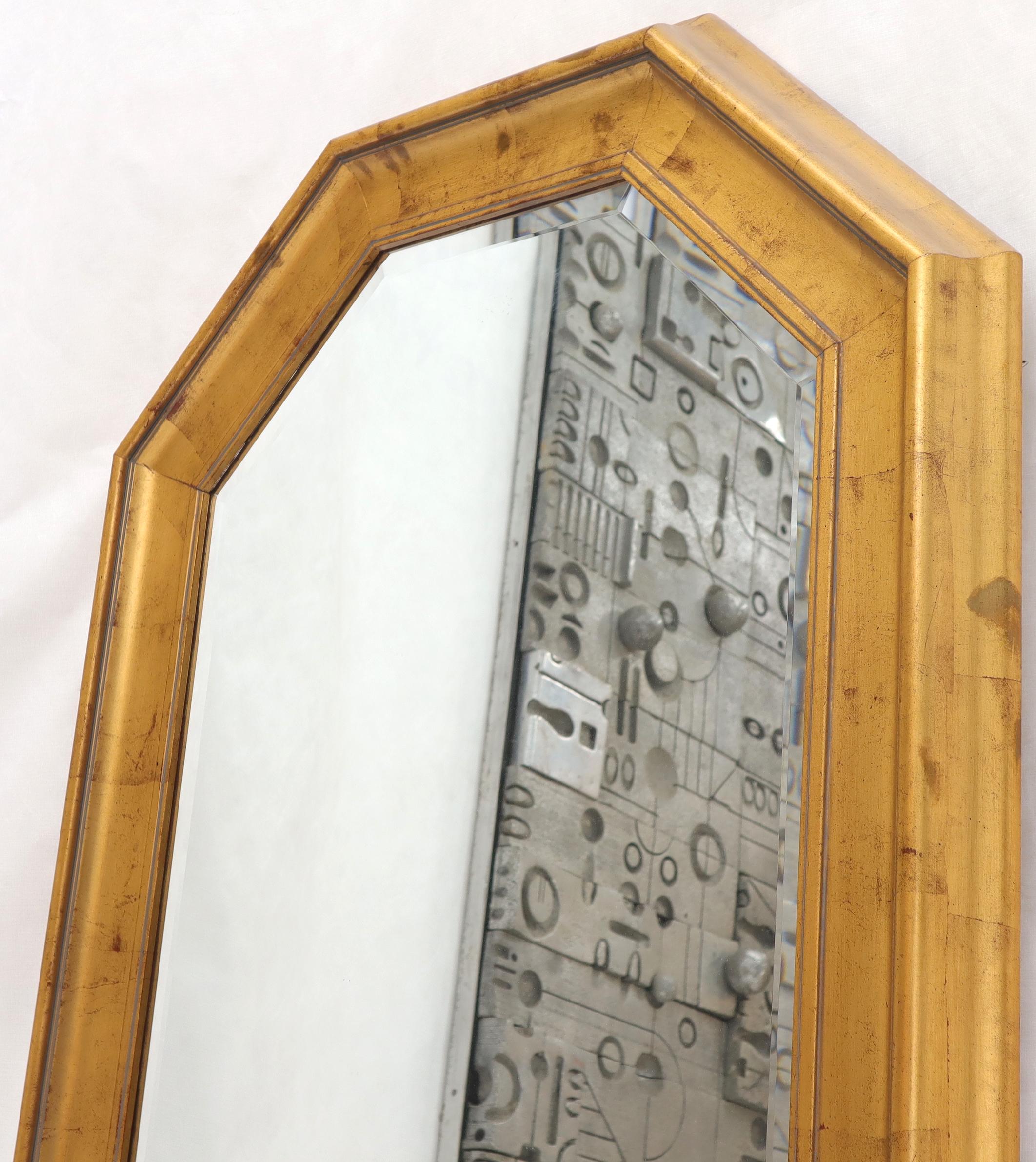 American Decorative Octagon Gilt Frame Beveled Wall Mirror For Sale