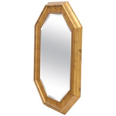 Decorative Octagon Gilt Frame Beveled Wall Mirror