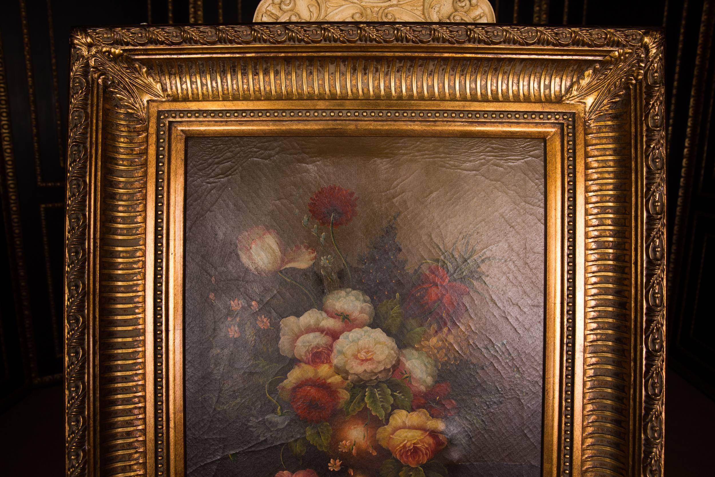 Biedermeier Decorative Oil Painting According to the 19th Century Style For Sale