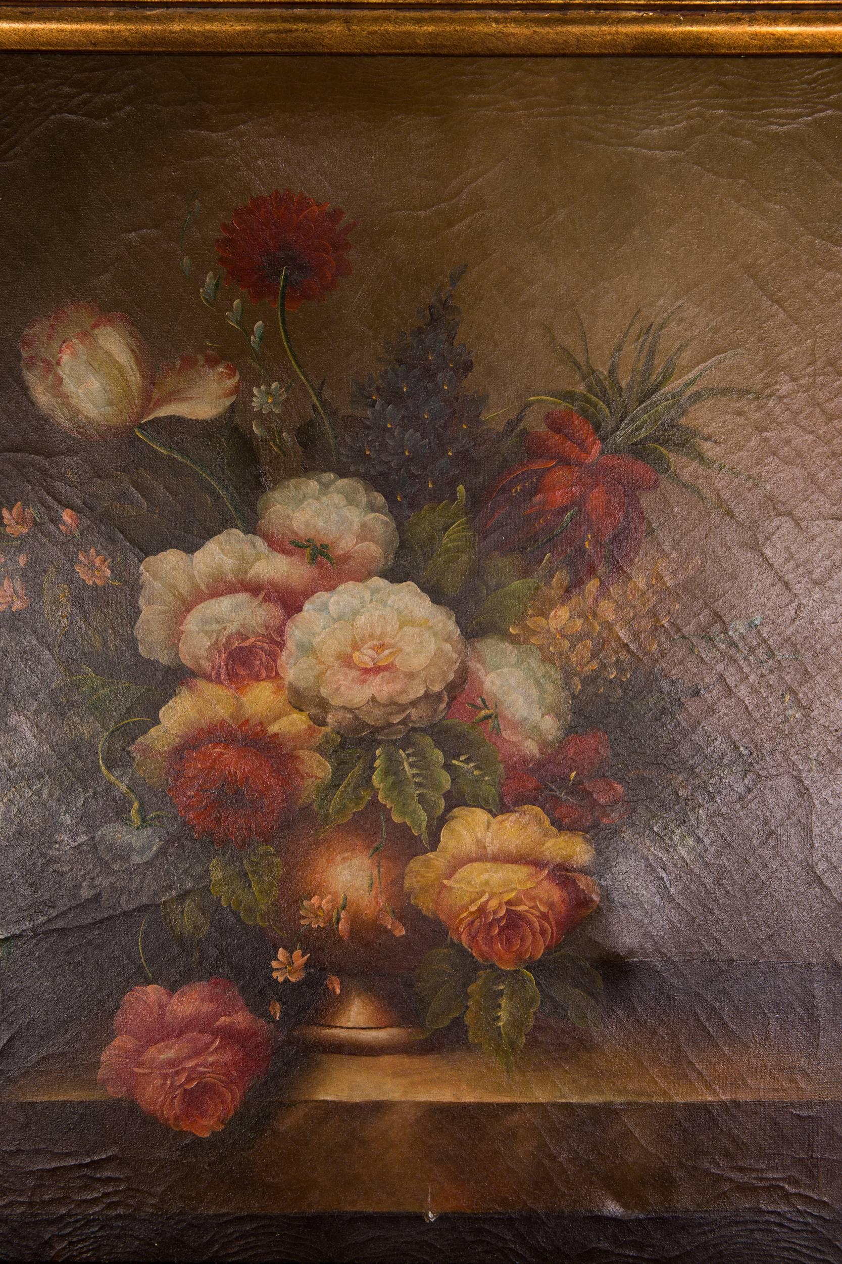 German Decorative Oil Painting According to the 19th Century Style For Sale