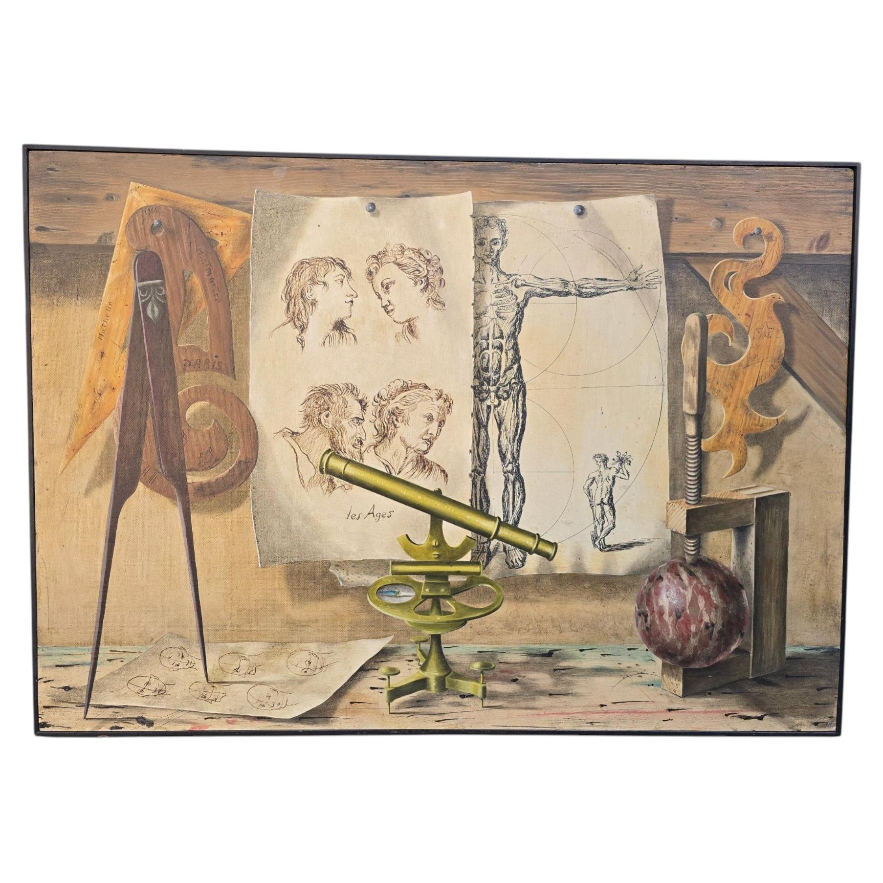 Dekoratives Ölgemälde von Lucien Mathelin auf Leinwand