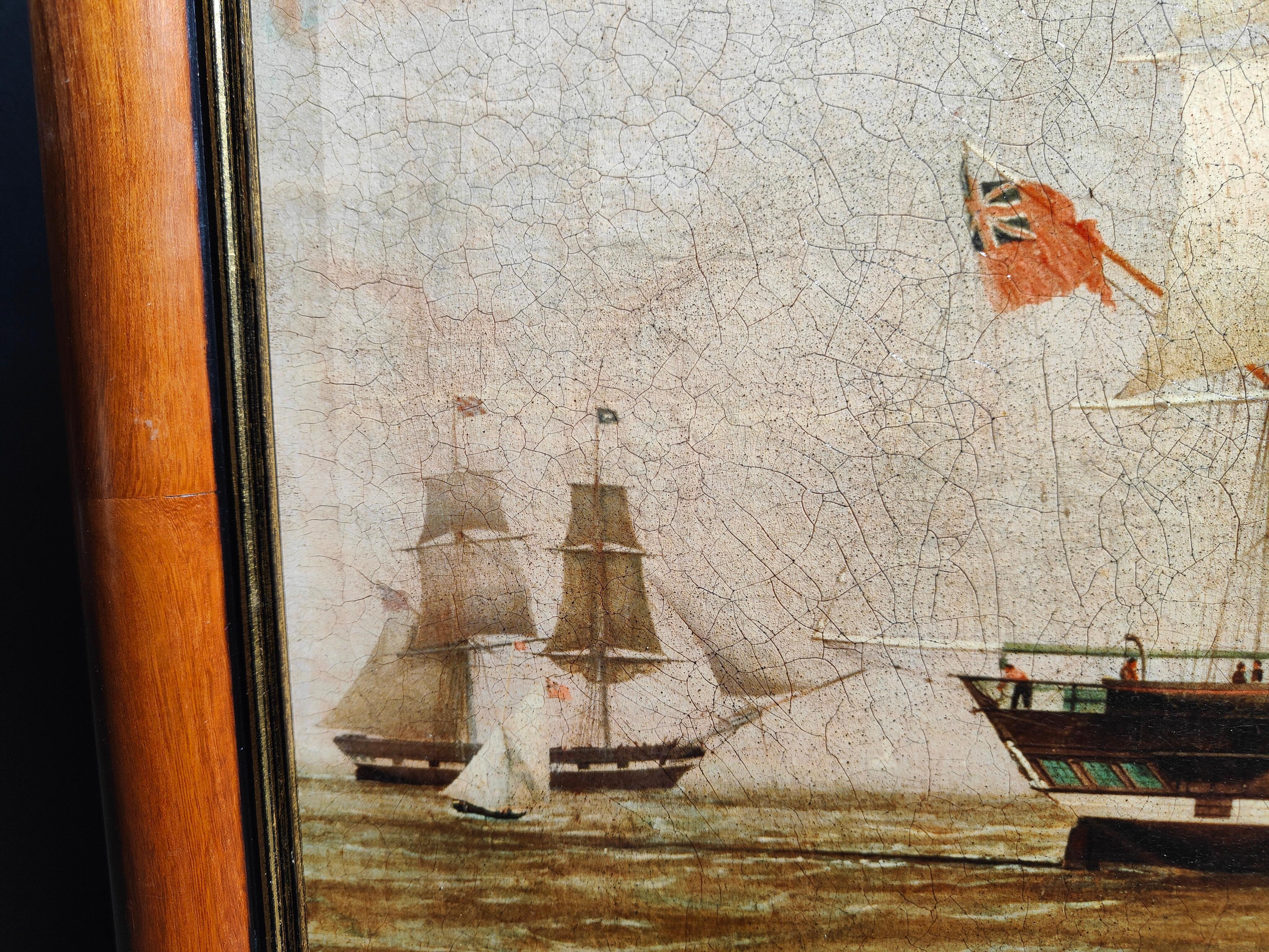Decorative Oil with Boat 20th Century For Sale 2