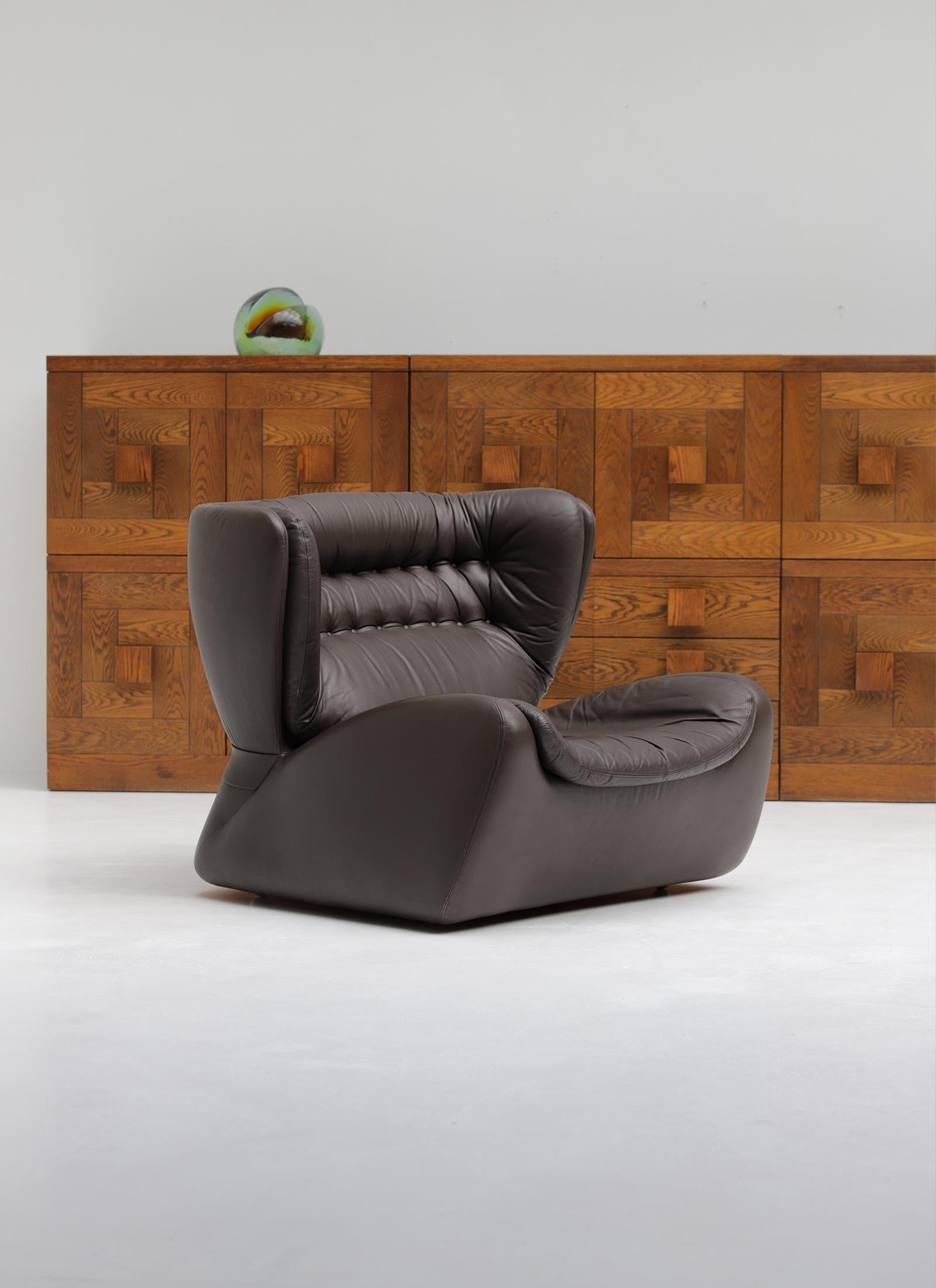 Cuir Sofa décoratif Pasha, fabriqué dans les années 1970 par Durlet en vente