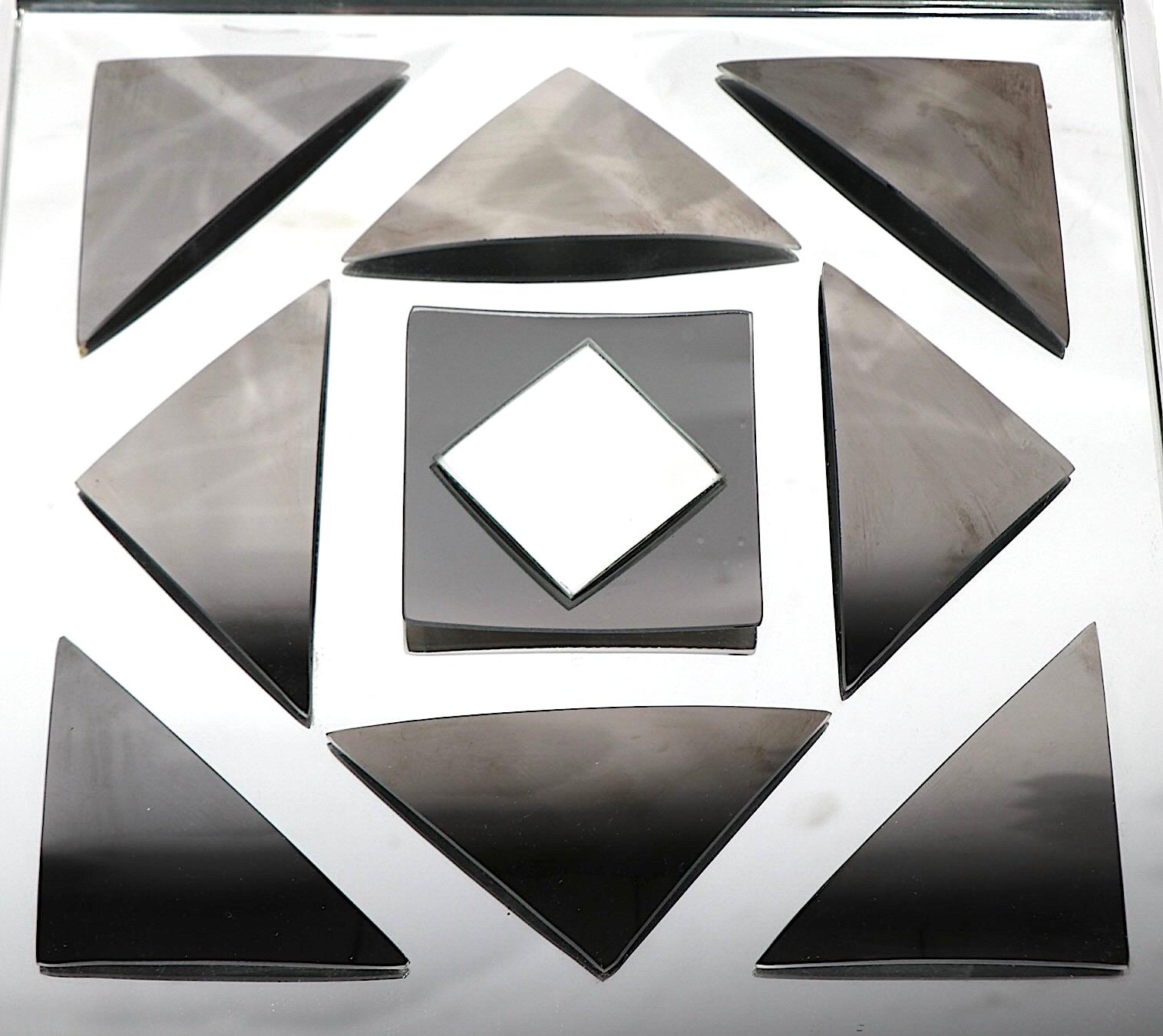 Decorative Op Art Post Modern Wall Mirror by Hal Bienenfeld c 1970's For Sale 4