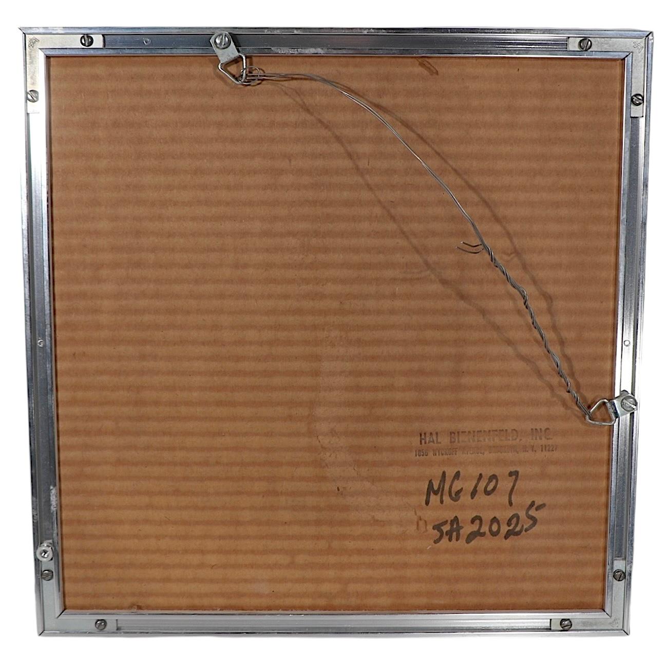 Decorative Op Art Post Modern Wall Mirror by Hal Bienenfeld c 1970's For Sale 7
