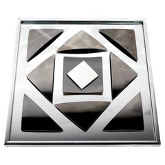 Vintage Decorative Op Art Post Modern Wall Mirror by Hal Bienenfeld c 1970's