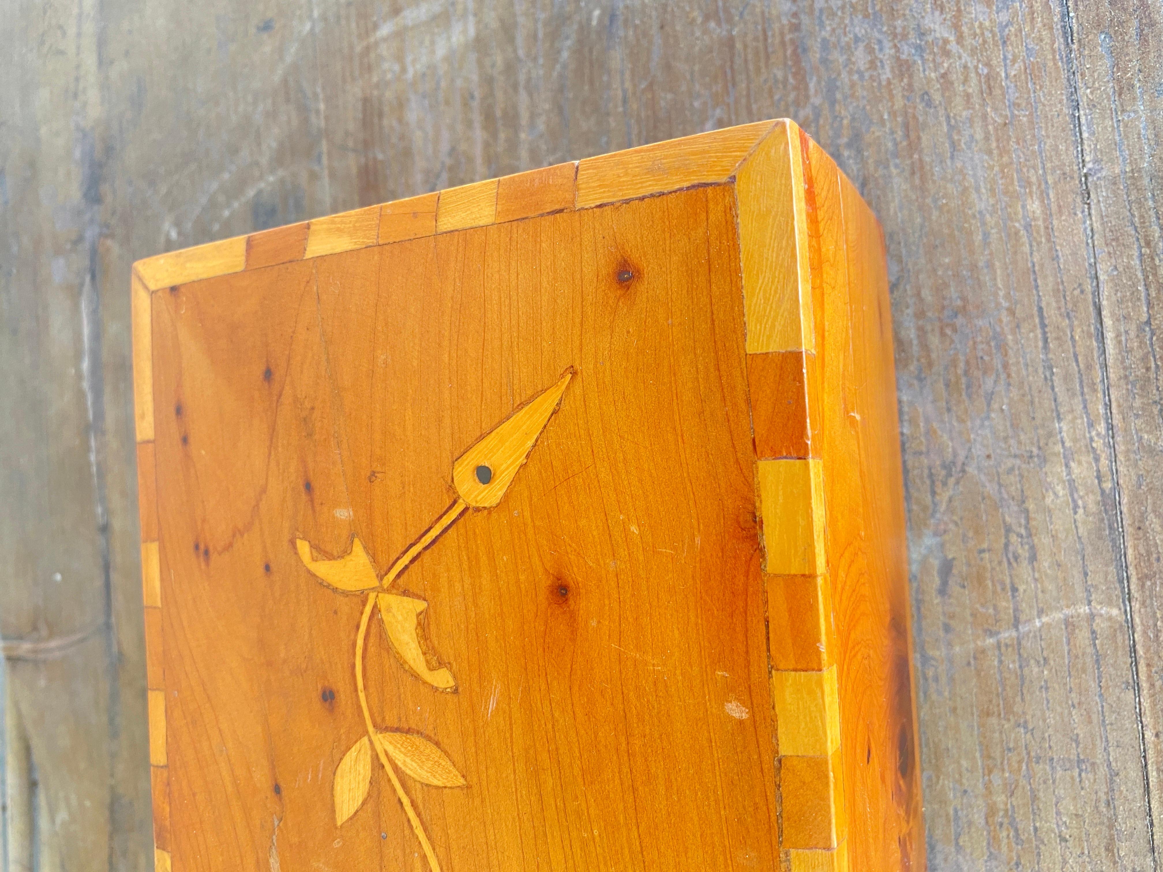 Mid-20th Century Decorative or Jewelry Box, in Wood, Geometrical Marquetry Inlays, France, 1960 For Sale