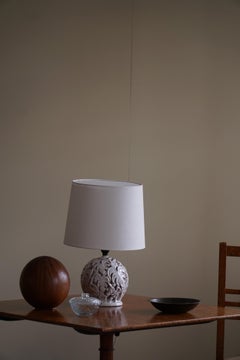 Decorative Organic Ceramic Table Lamp, Art Nouveau Style, Danish Modern, 1960s