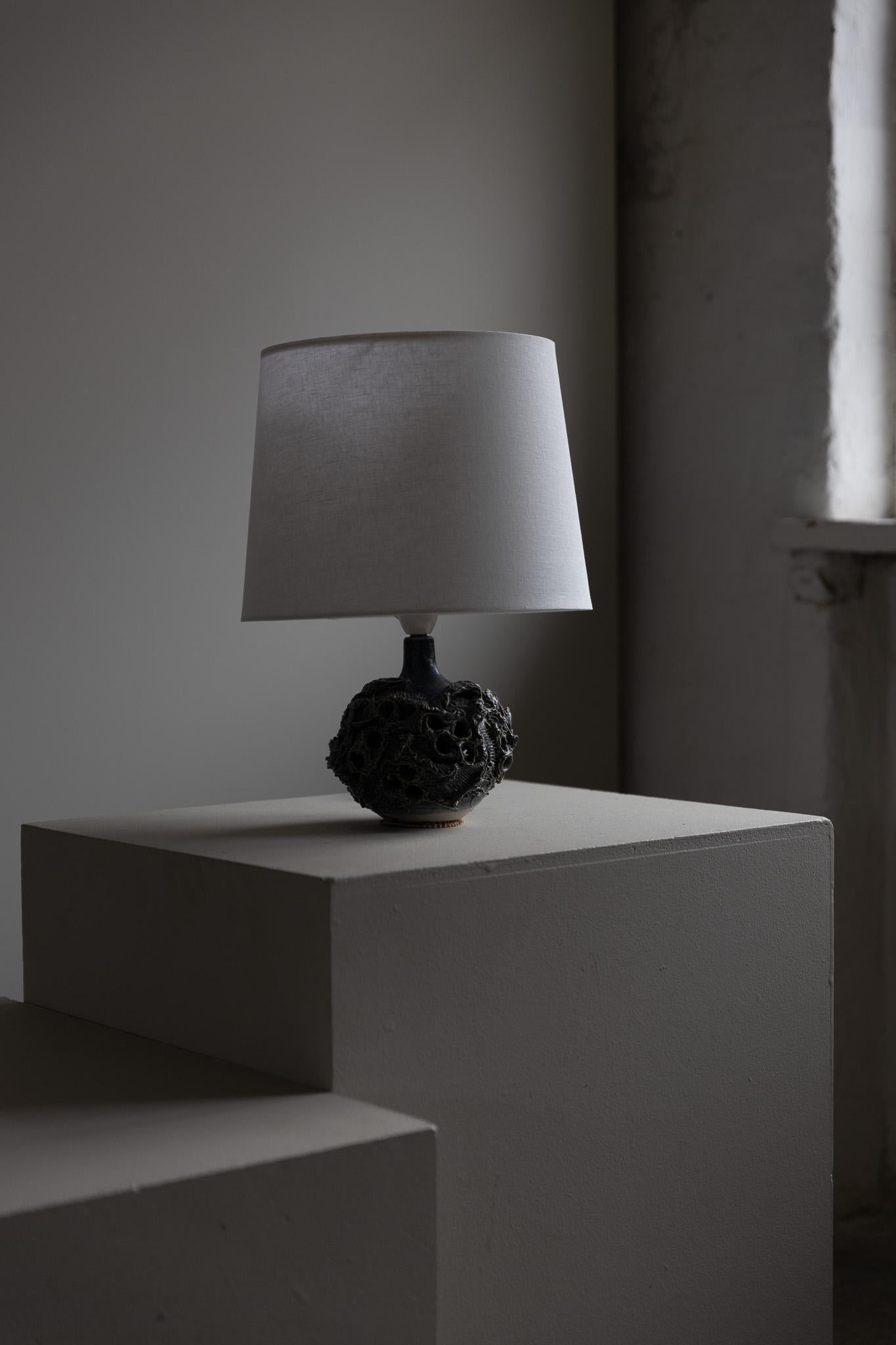 Decorative Organic Table Lamp in Stoneware by Danish Bodil Marie Nielsen, 1960s 4