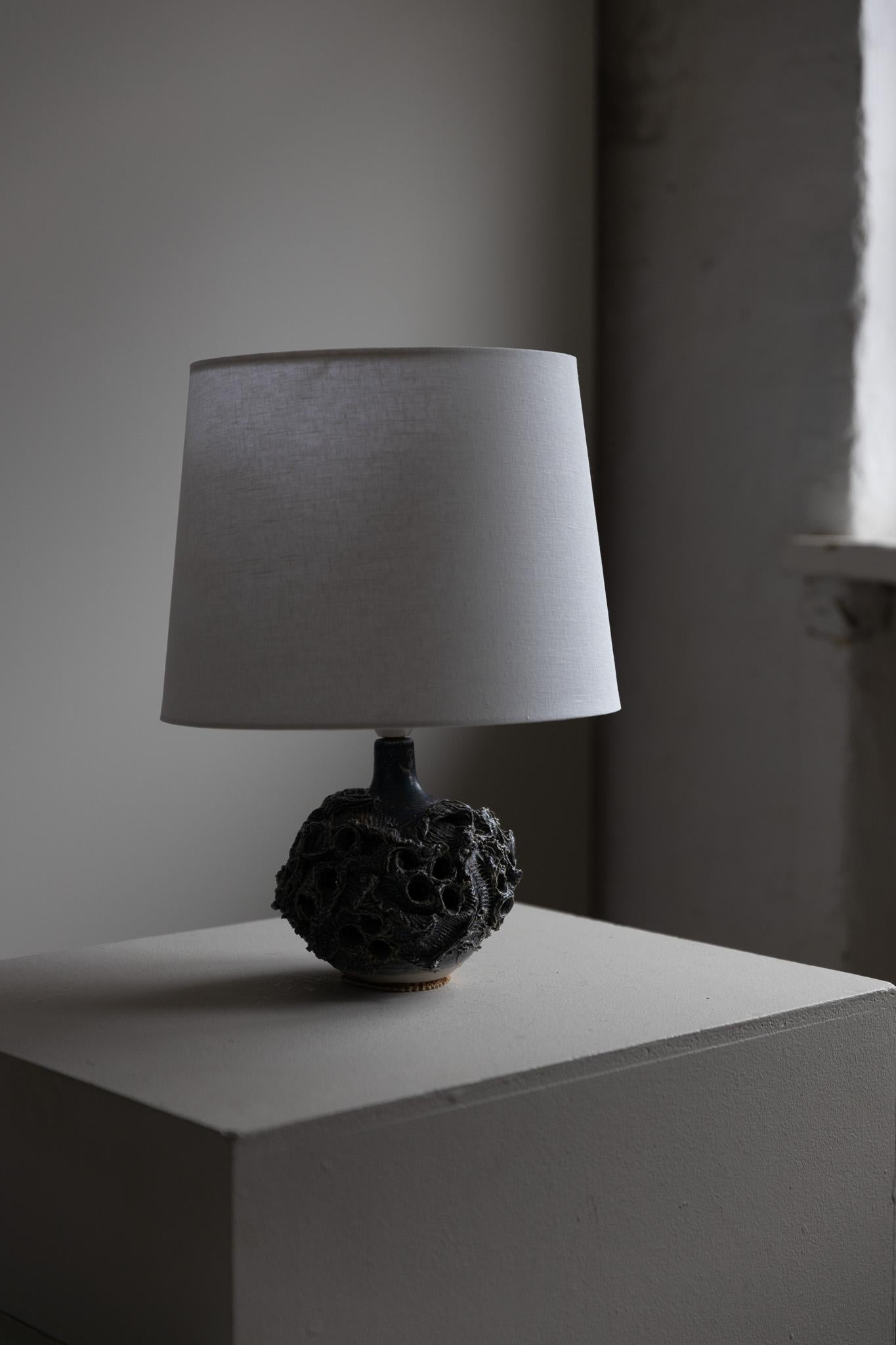 Decorative Organic Table Lamp in Stoneware by Danish Bodil Marie Nielsen, 1960s 5