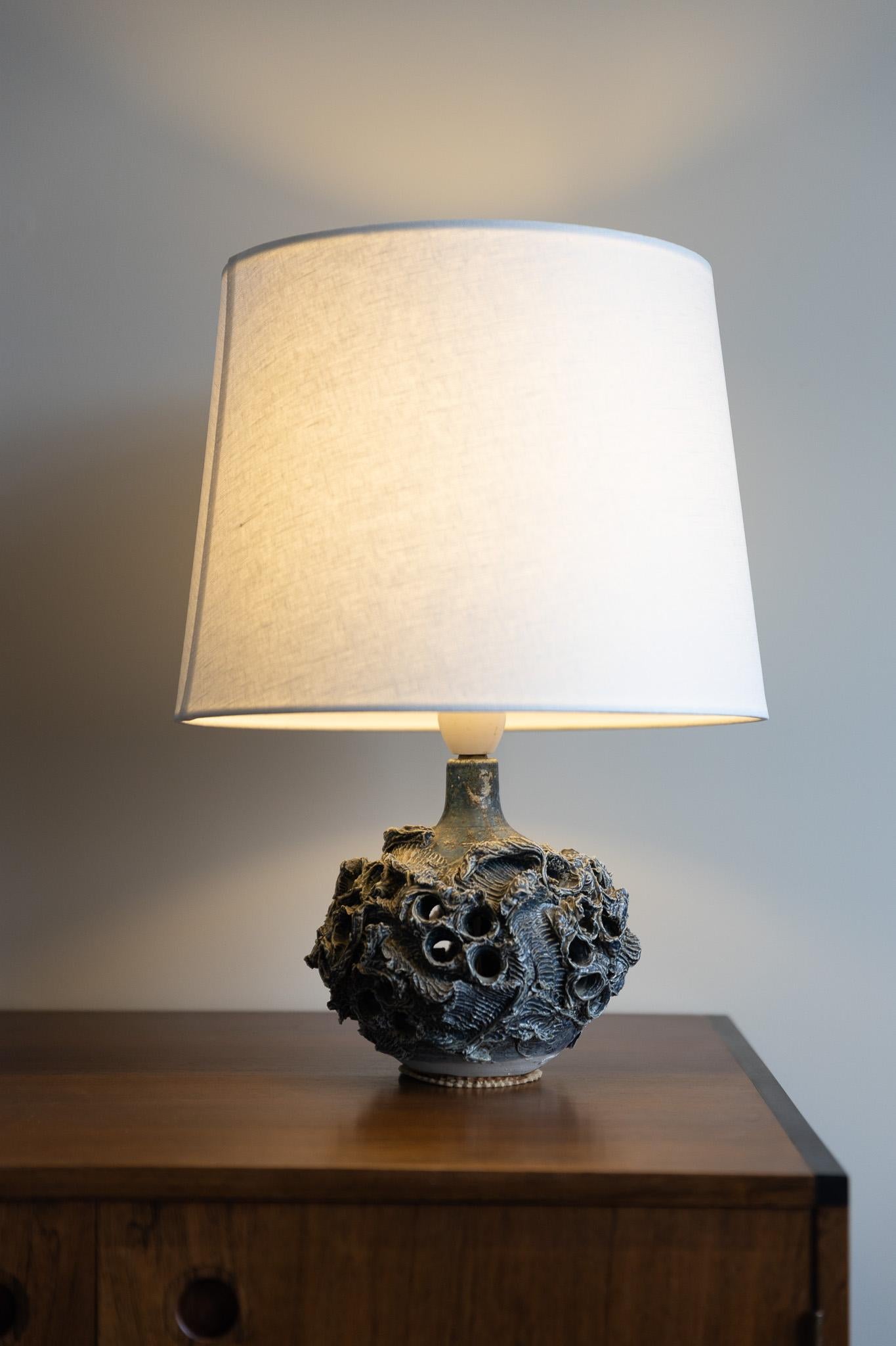 20th Century Decorative Organic Table Lamp in Stoneware by Danish Bodil Marie Nielsen, 1960s