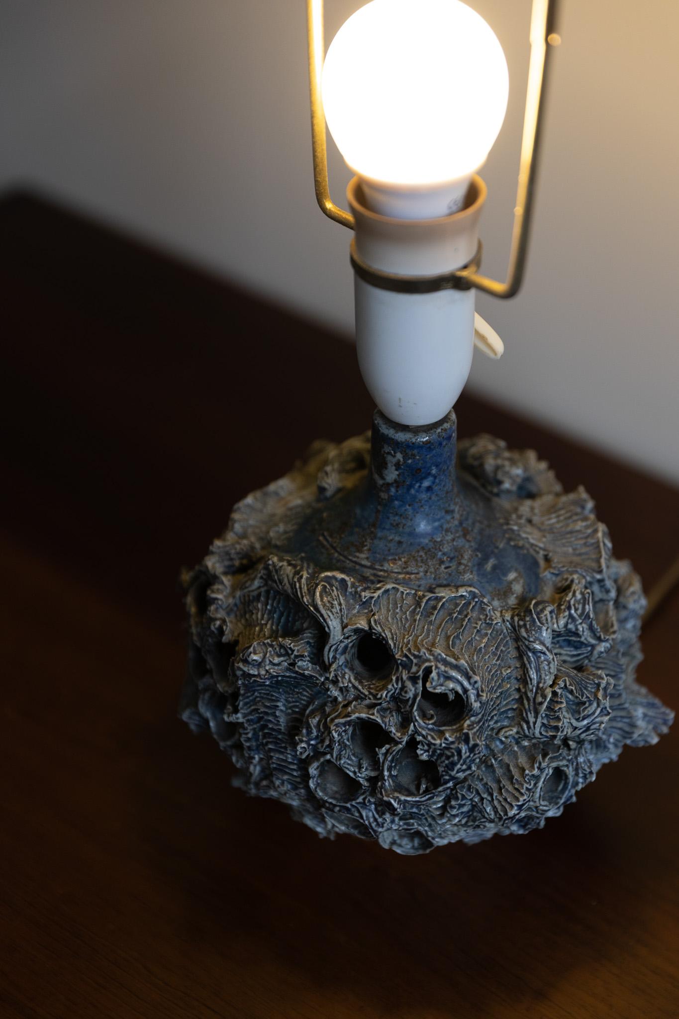 Ceramic Decorative Organic Table Lamp in Stoneware by Danish Bodil Marie Nielsen, 1960s