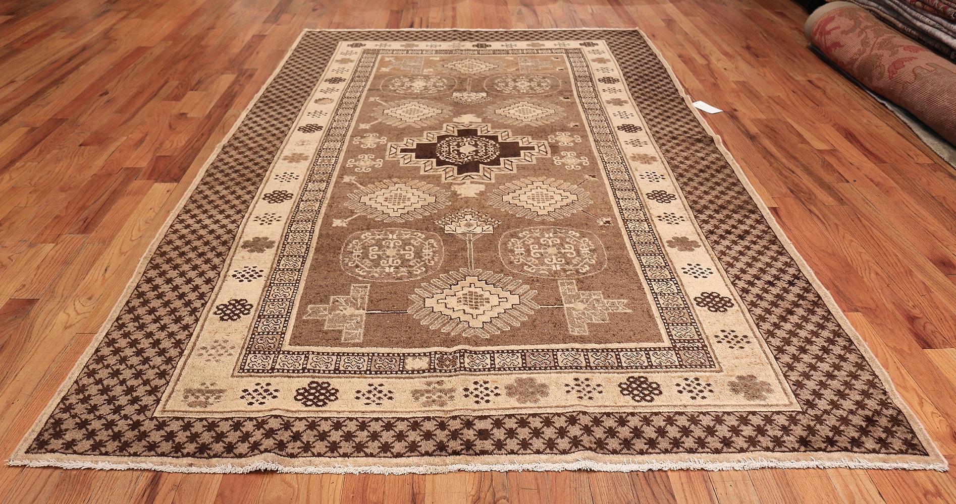 Oriental Antique Khotan Rug. Size: 6 ft 7 in x 11 ft 7 in For Sale 4