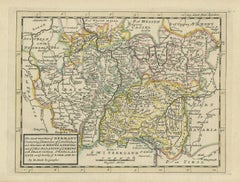 Dekorative Original-Antike Karte von Süddeutschland, um 1730
