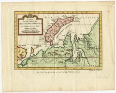 Decorative Original Old Map of Nova Zembla and the Russian Mainland, ca.1760