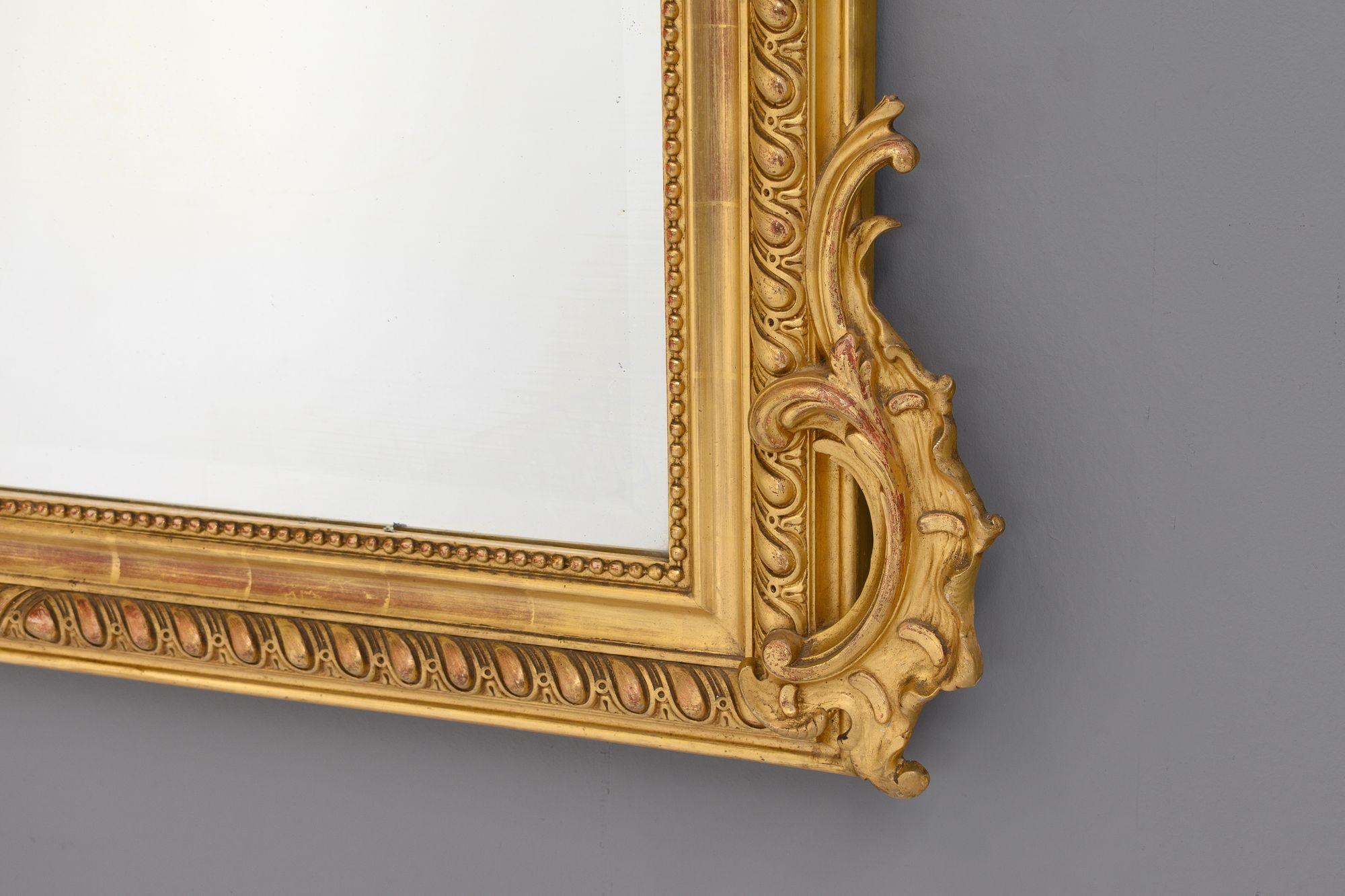 Glass Decorative Overmantel Mirror For Sale