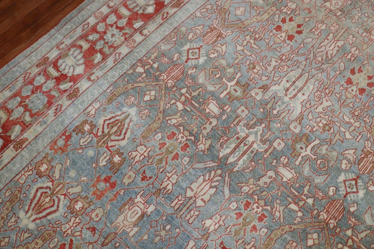 Decorative Oversize Gray Blue Persian Bibikabad Rug, Early 20th Century ...