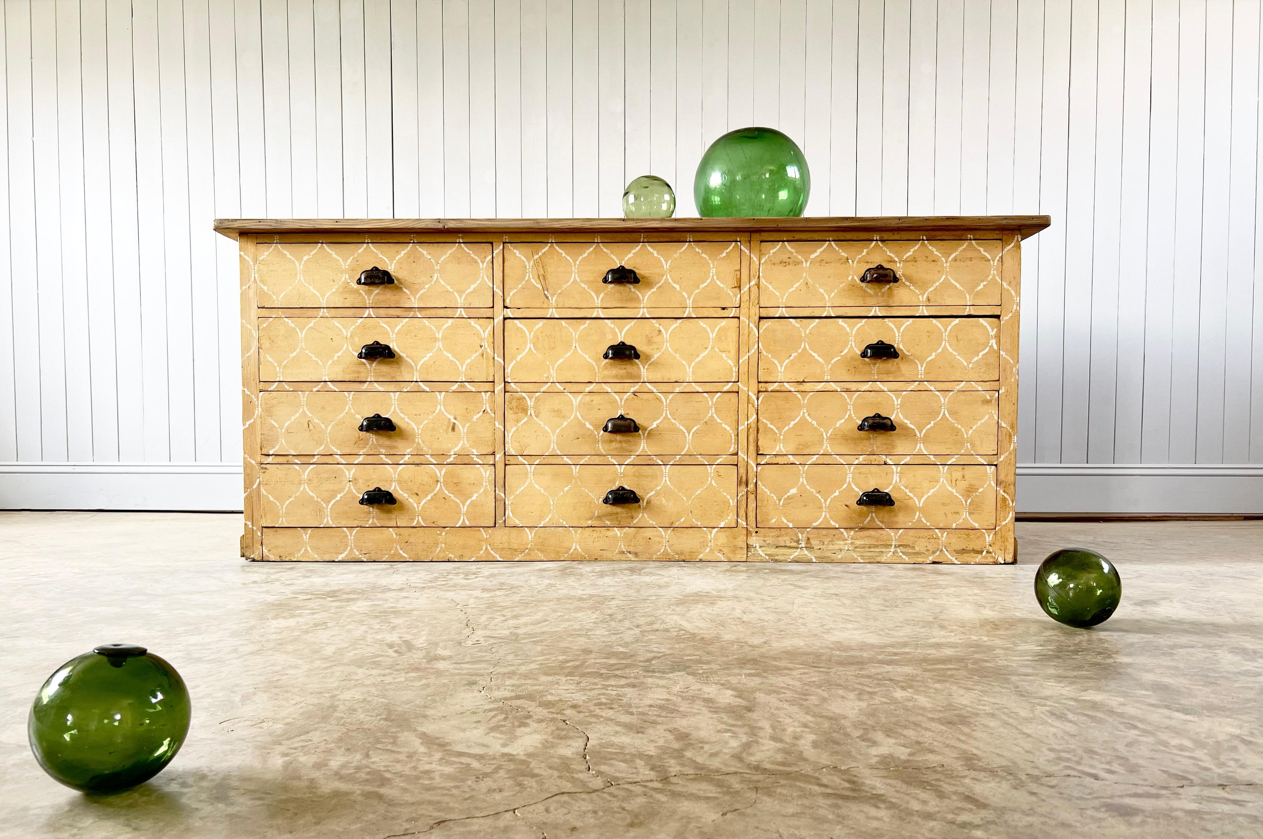 French Provincial Decorative Painted French Bank of Drawers For Sale