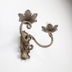 Decorative Painted Scroll Arm Sconces 'Pair'