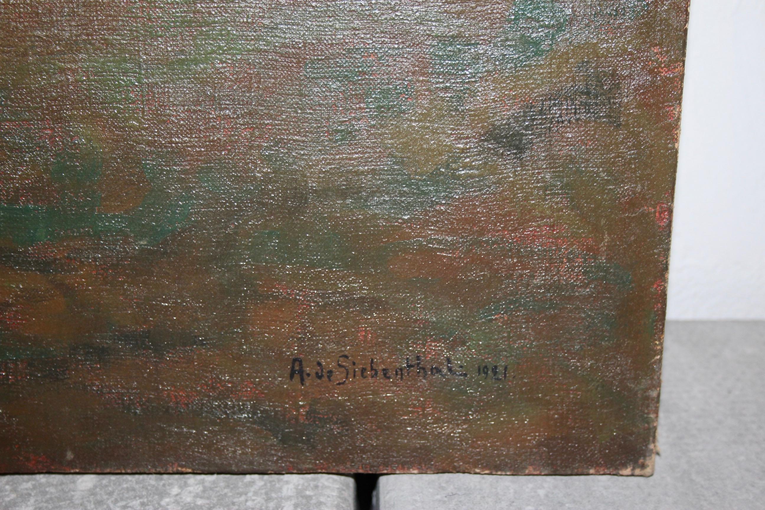 Canvas Decorative painting of Swiss alp For Sale