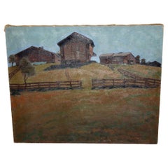 Pintura decorativa de los alpes suizos